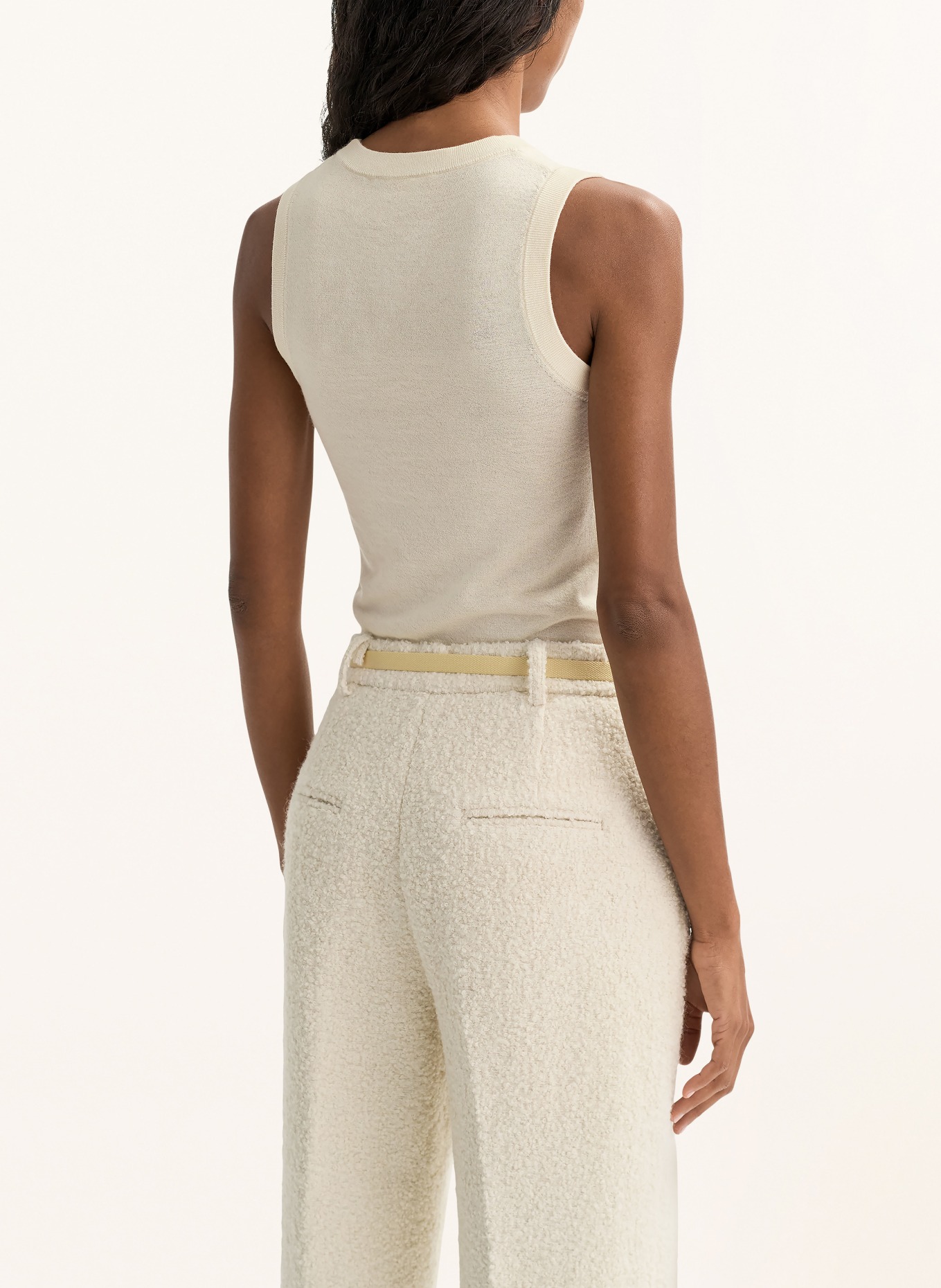 SOFT GOAT Dzianinowy top z jedwabiu z dodatkiem kaszmiru: BEŻOWY