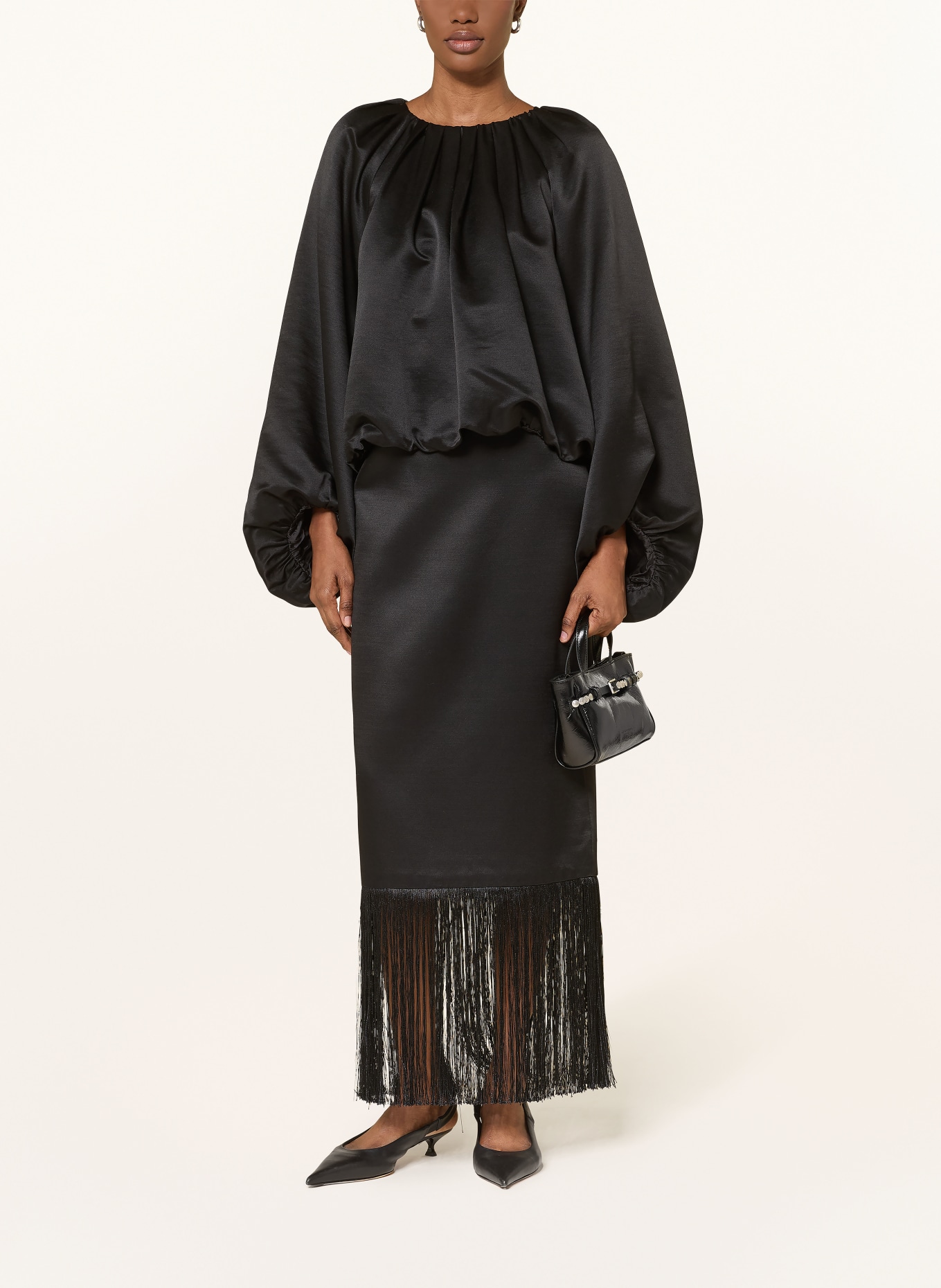 SOFT GOAT blouse shirt: BLACK