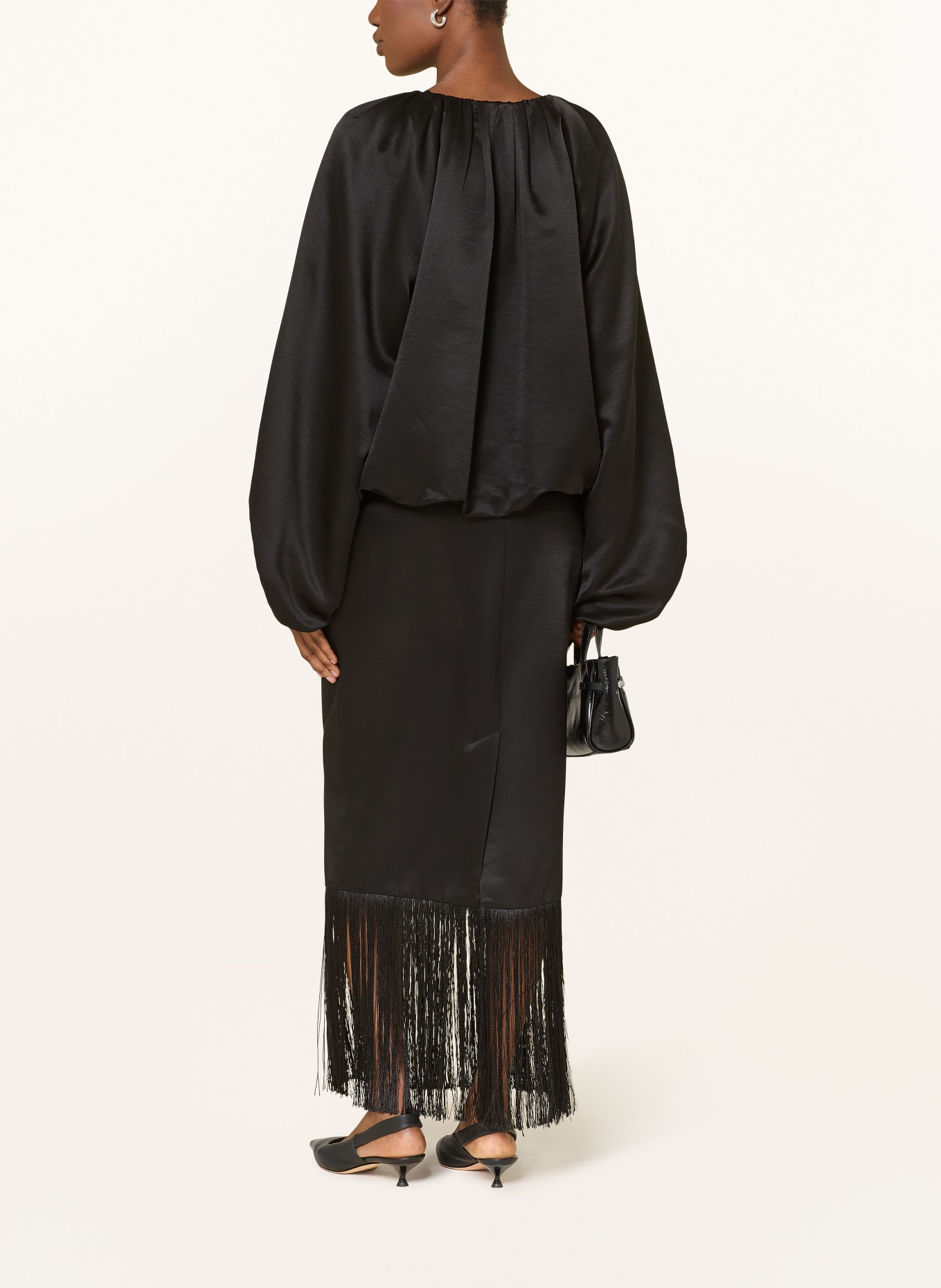 SOFT GOAT blouse shirt: BLACK