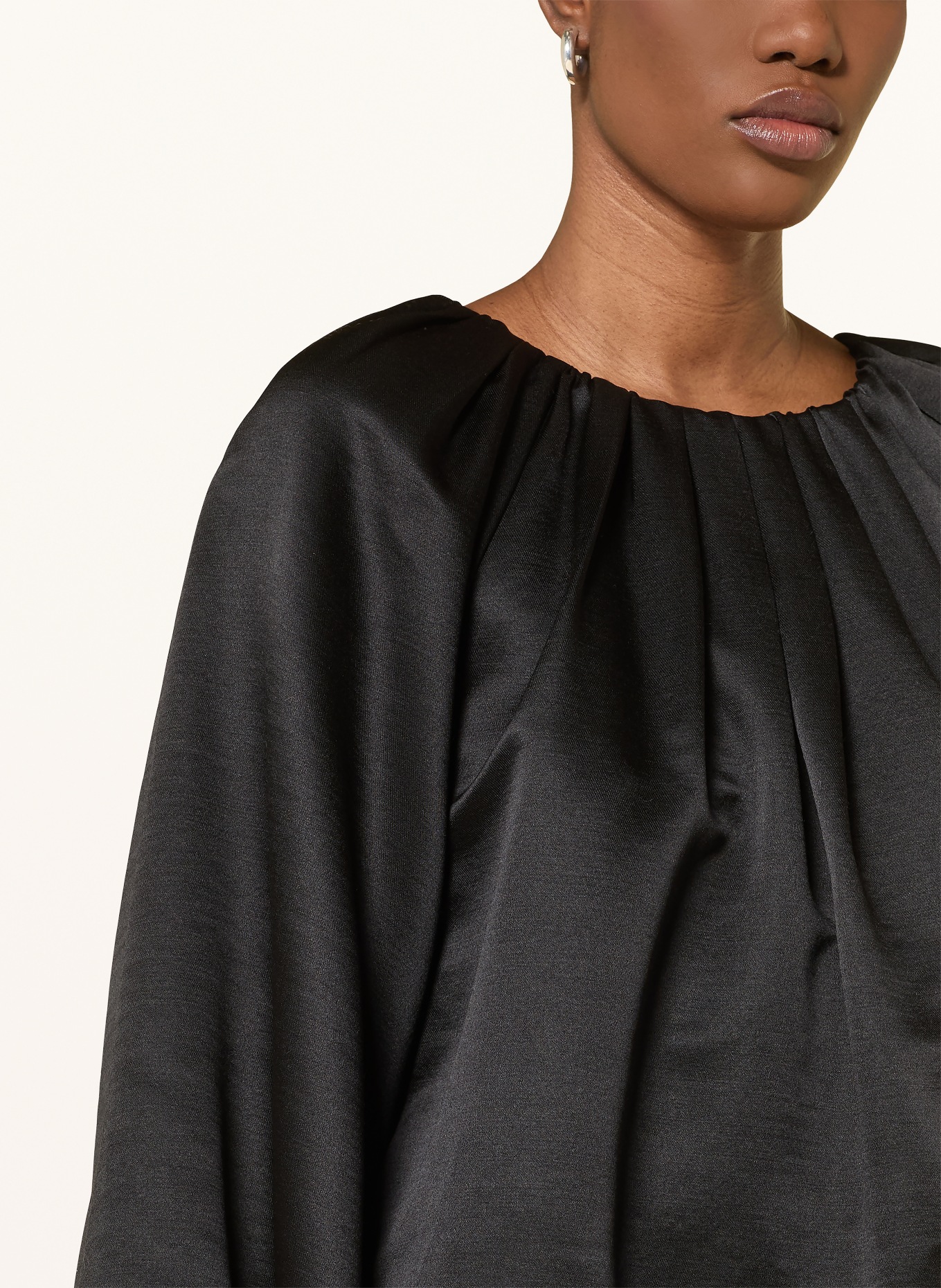 SOFT GOAT blouse shirt: BLACK
