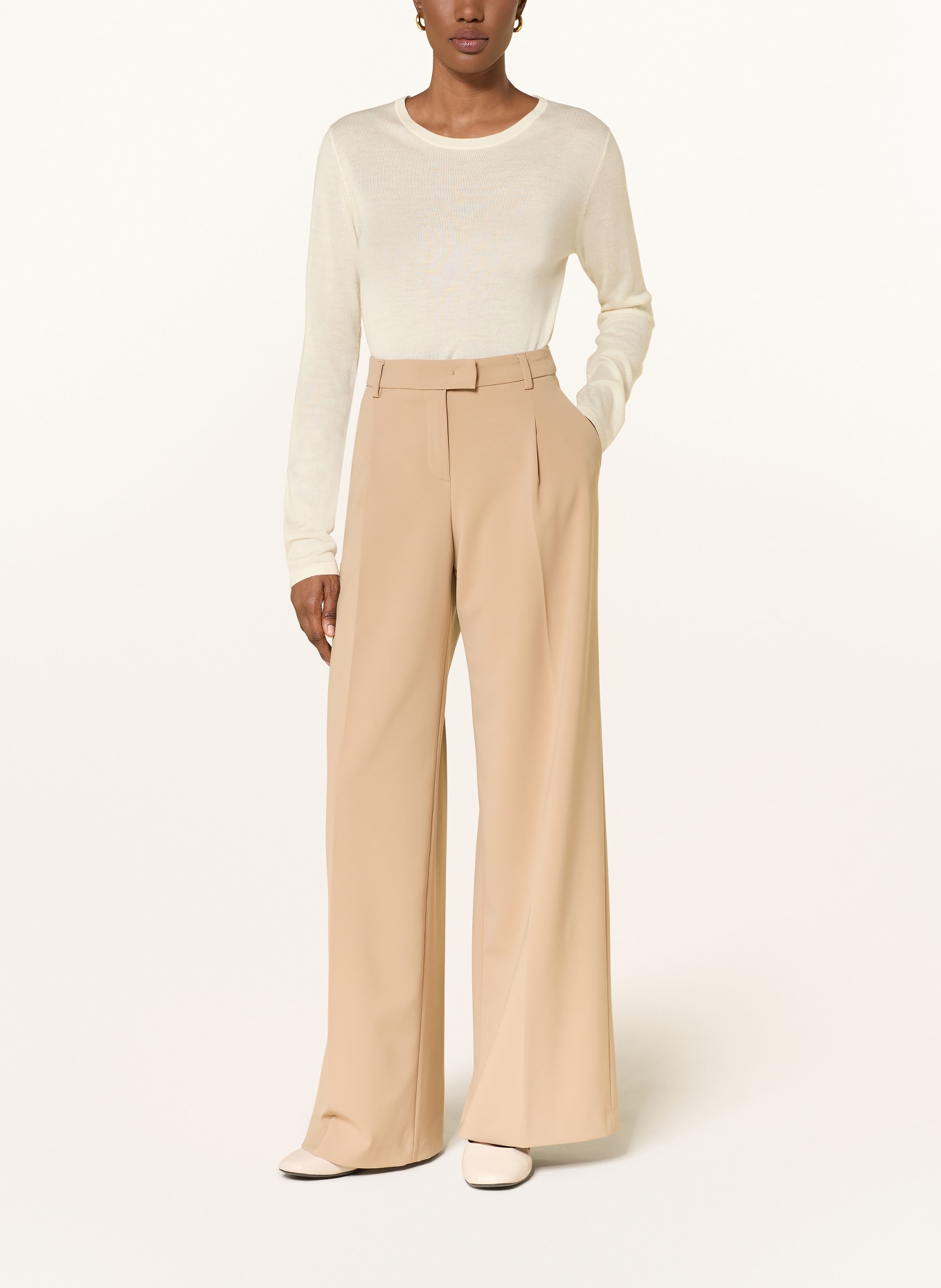 SOFT GOAT Silk sweater with cashmere: ECRU