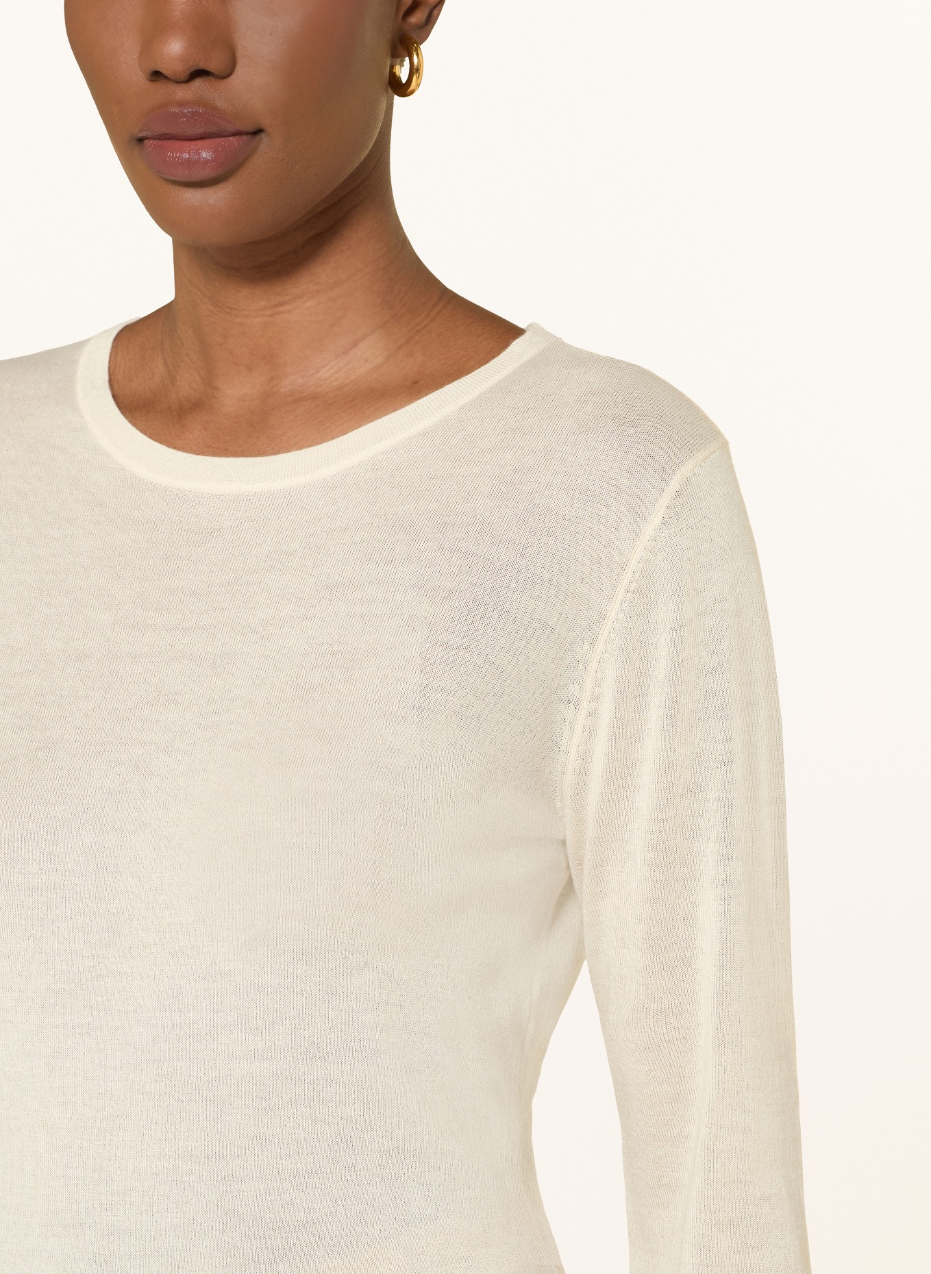 SOFT GOAT Silk sweater with cashmere: ECRU