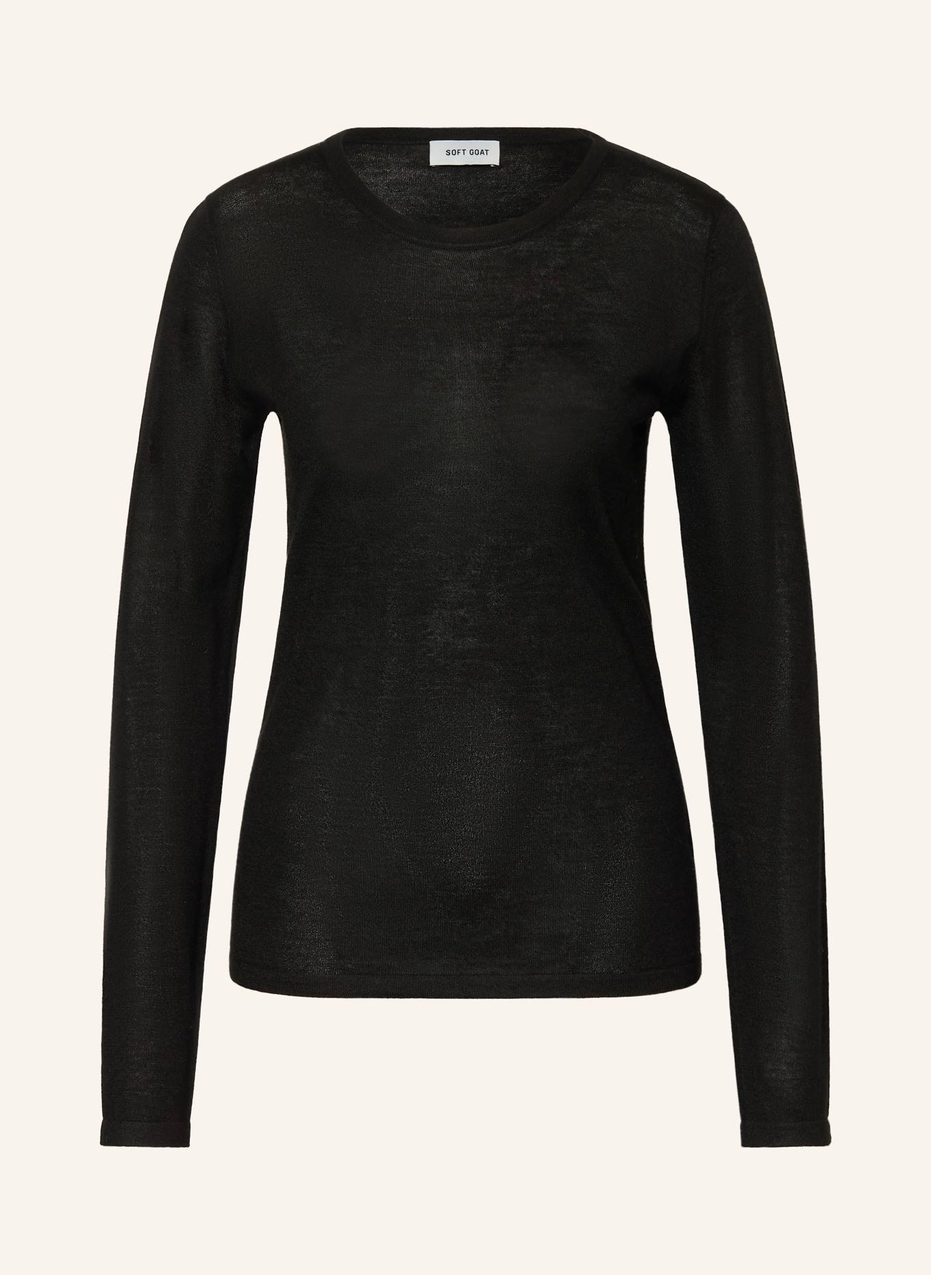 SOFT GOAT Silk sweater with cashmere: BLACK