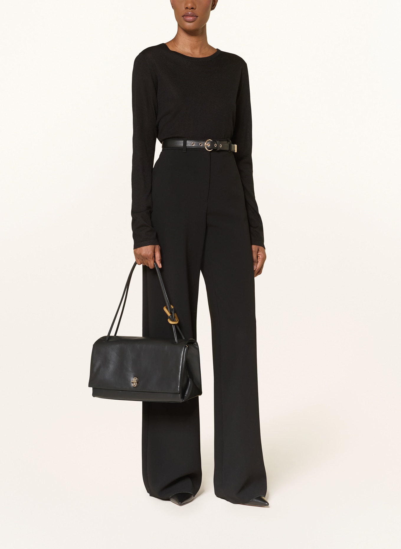 SOFT GOAT Silk sweater with cashmere: BLACK