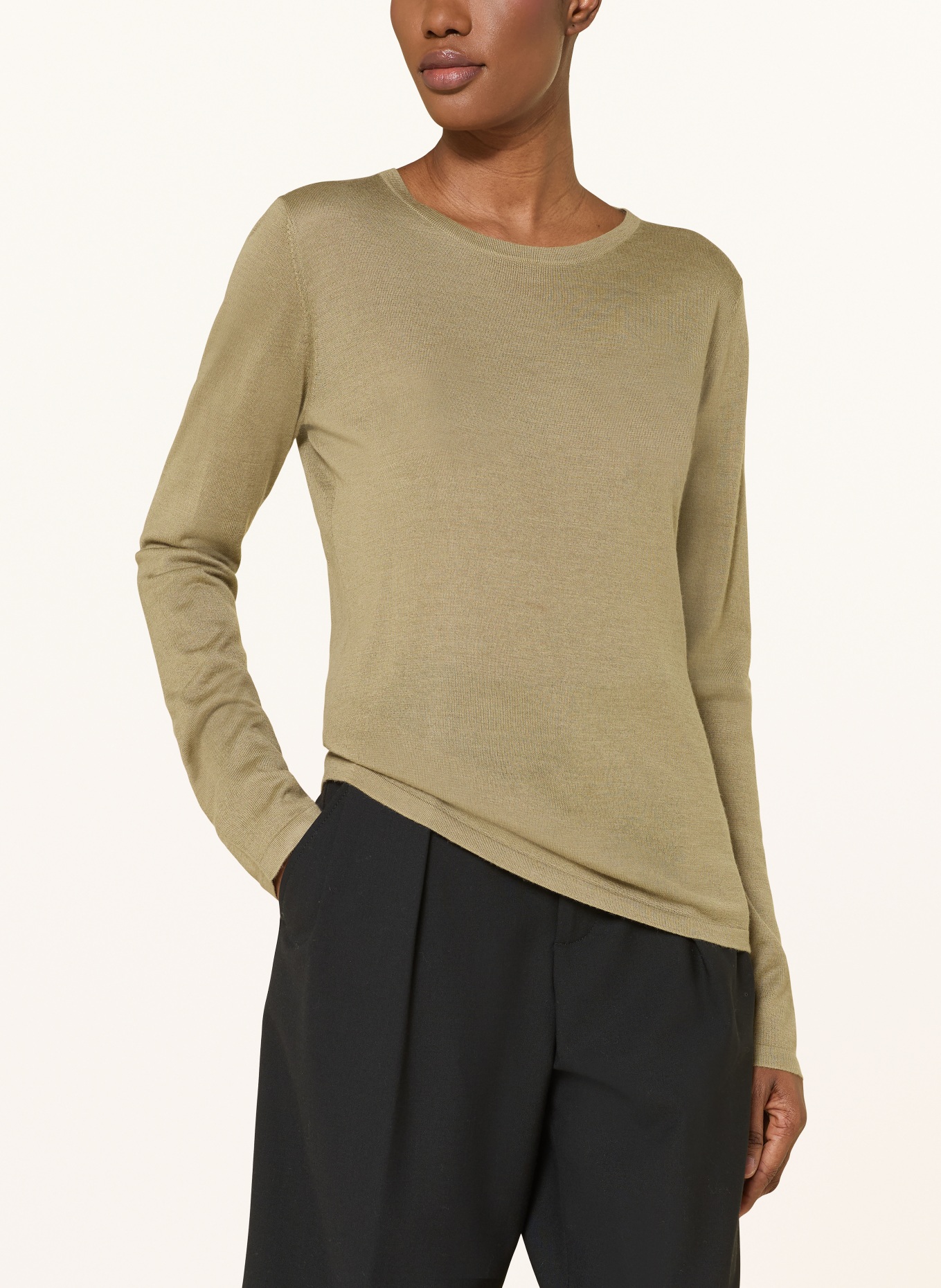 SOFT GOAT Silk sweater with cashmere: GREEN