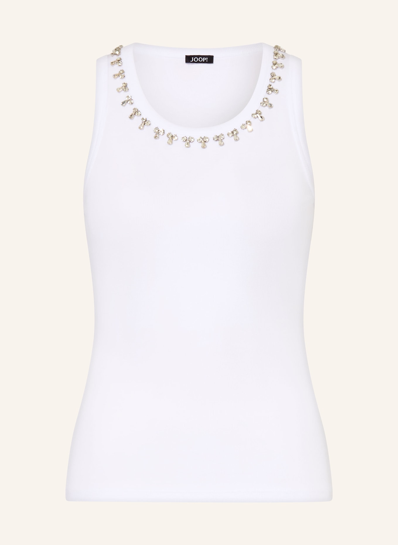 JOOP! Top TAINA z kamieniami ozdobnymi: BIAŁY