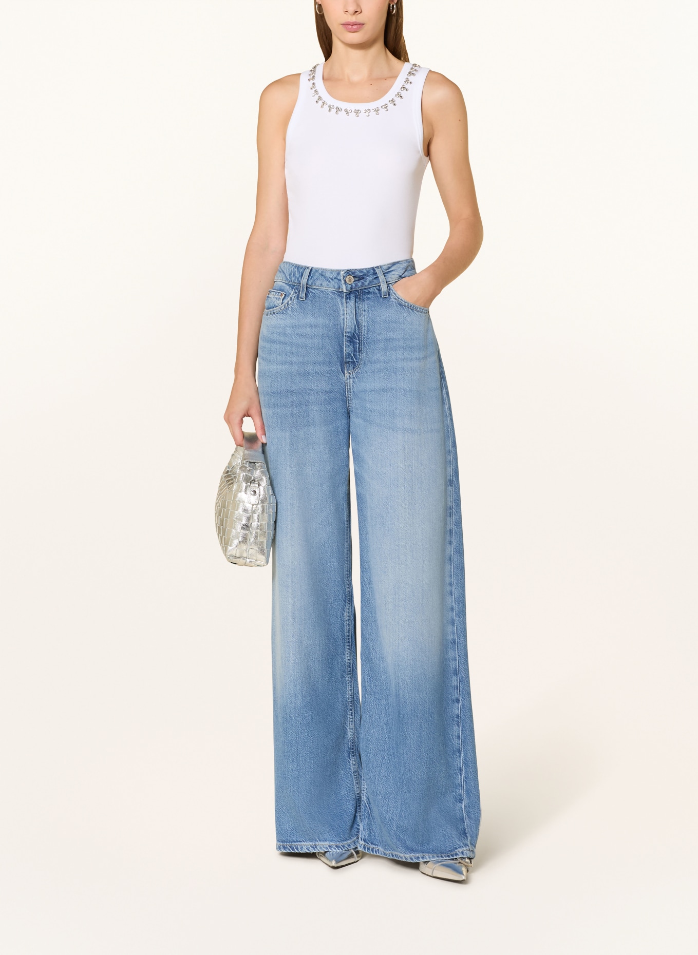 JOOP! Top TAINA z kamieniami ozdobnymi: BIAŁY