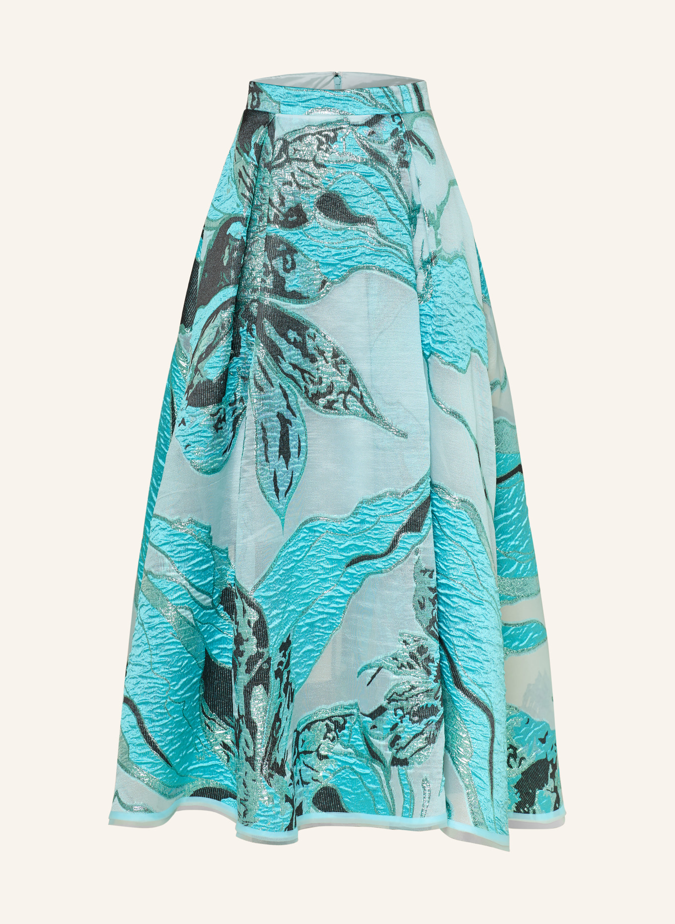 TALBOT RUNHOF jacquard skirt: TURQUOISE / BLACK