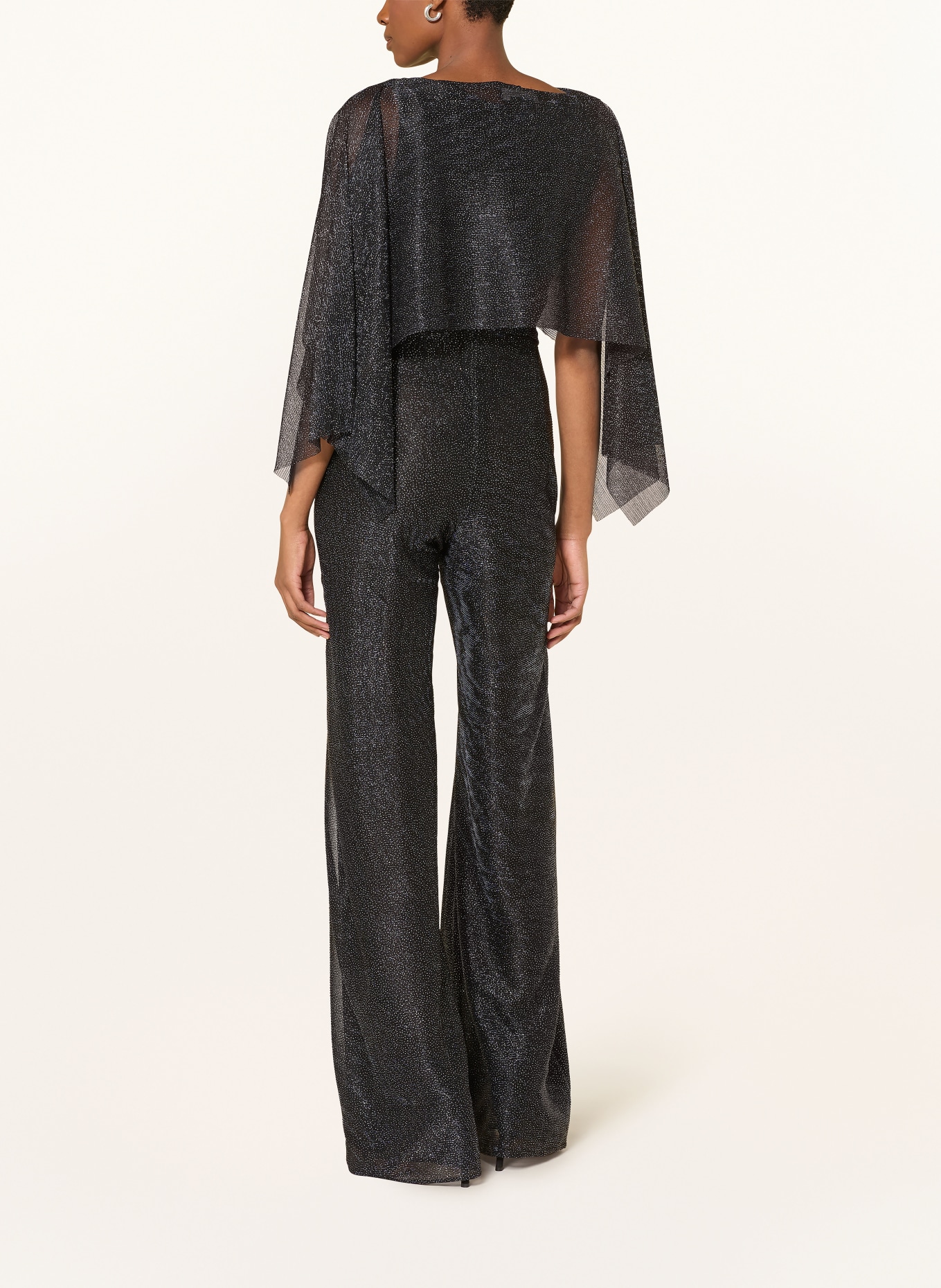 TALBOT RUNHOF Stole with glitter yarn: DARK BLUE / SILVER