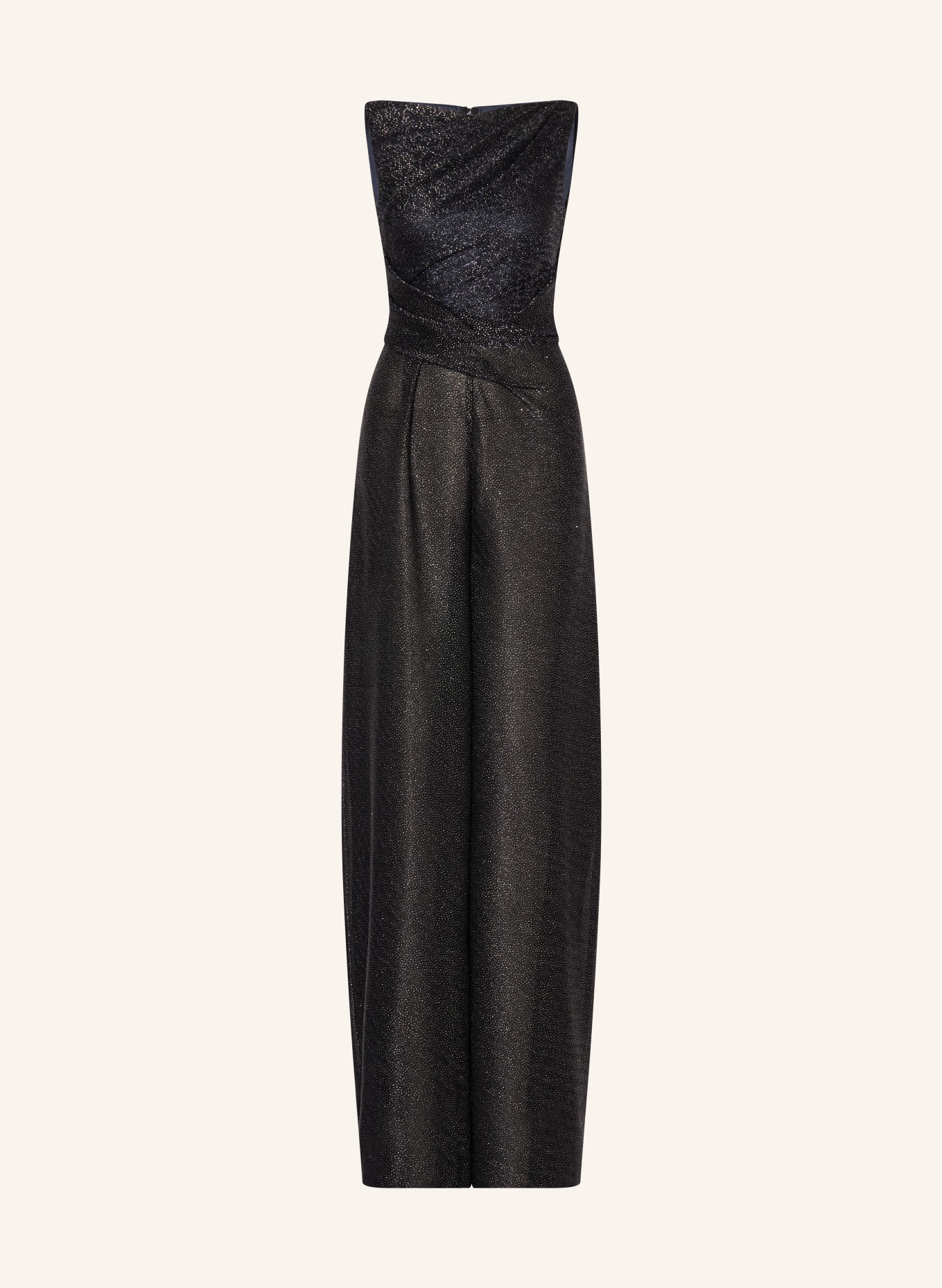 TALBOT RUNHOF Jumpsuit with glitter thread: BLACK