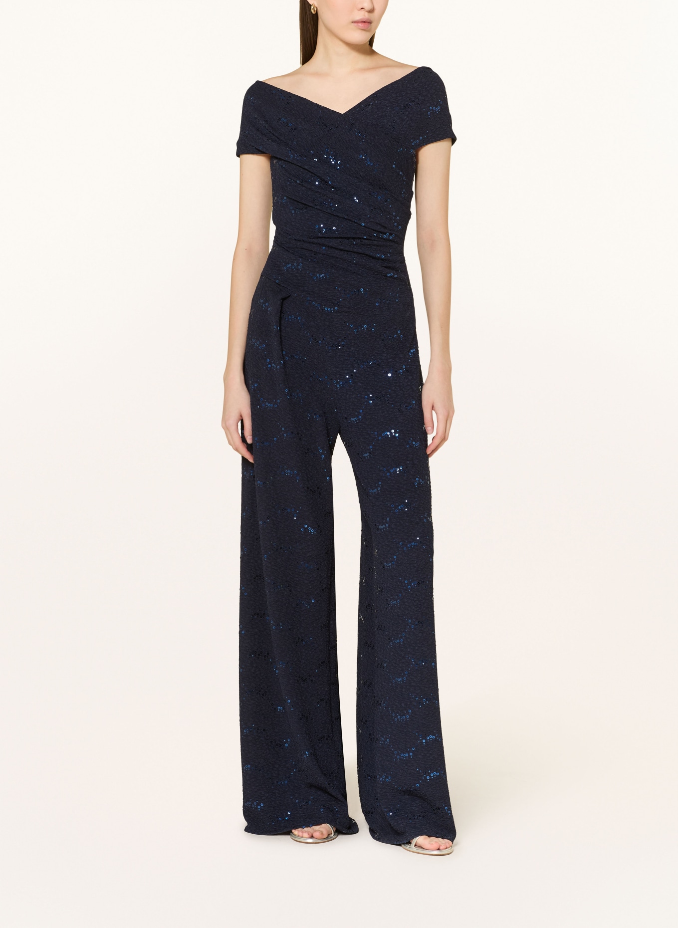 TALBOT RUNHOF Sequin jumpsuit: DARK BLUE