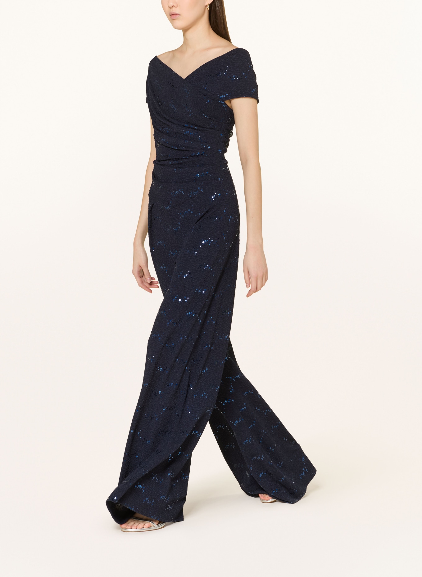 TALBOT RUNHOF Sequin jumpsuit: DARK BLUE