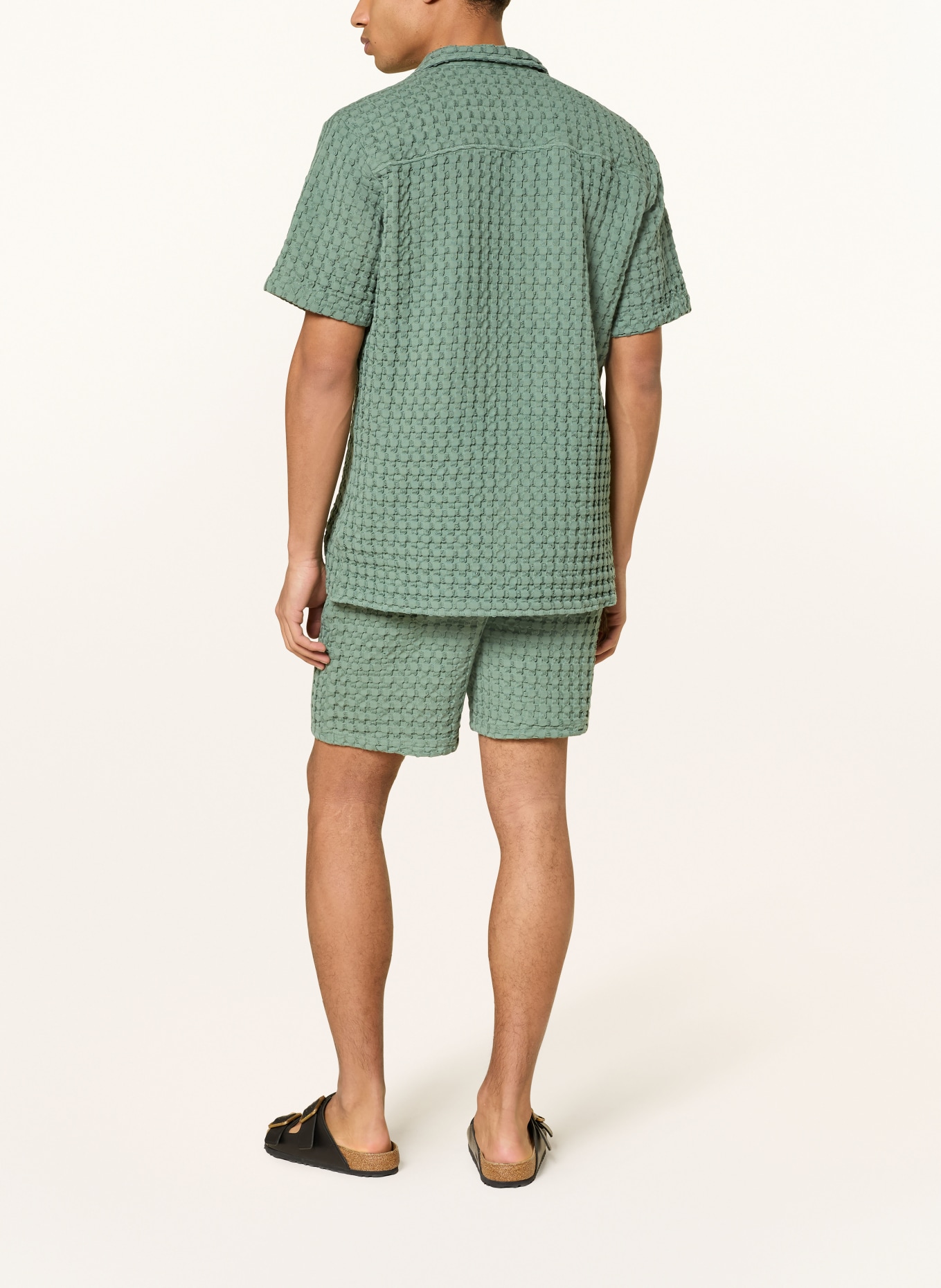 OAS Resorthemd WAFFLE CUBA Comfort Fit: GRÜN