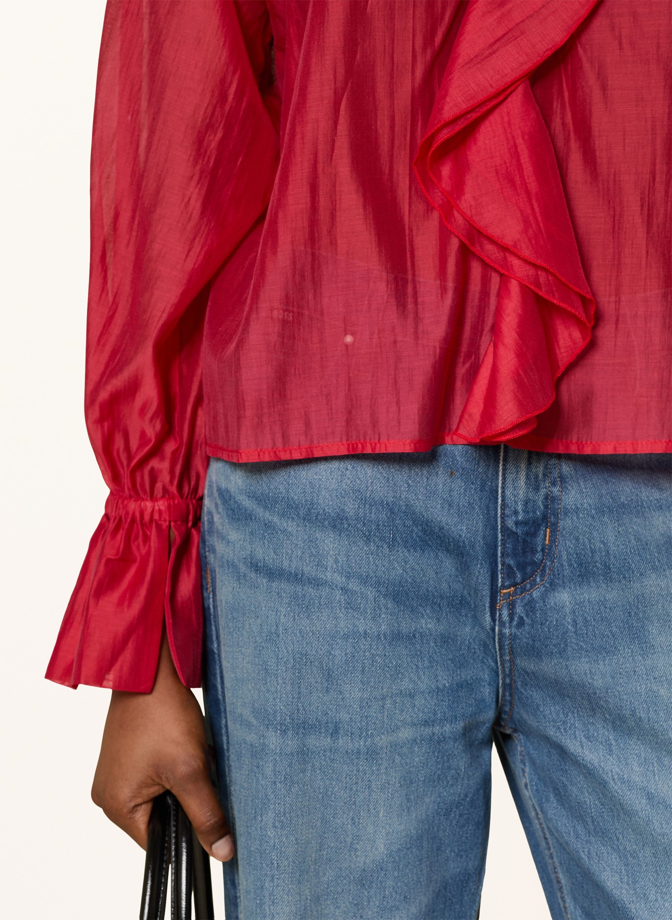 SoSUE Blusenshirt mit Volants: ROT