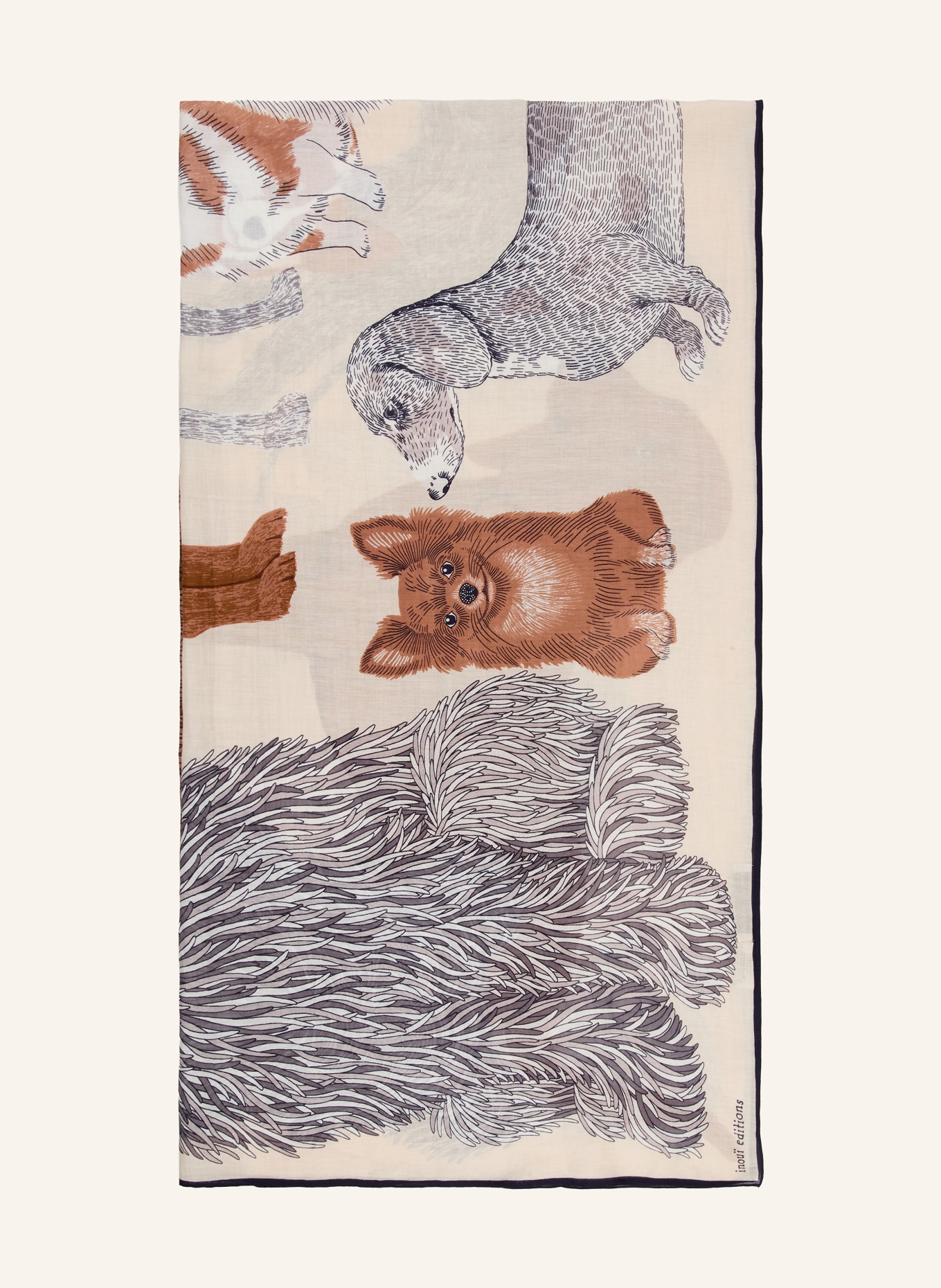 INOUI EDITIONS Tuch: CREME / BRAUN / SCHWARZ