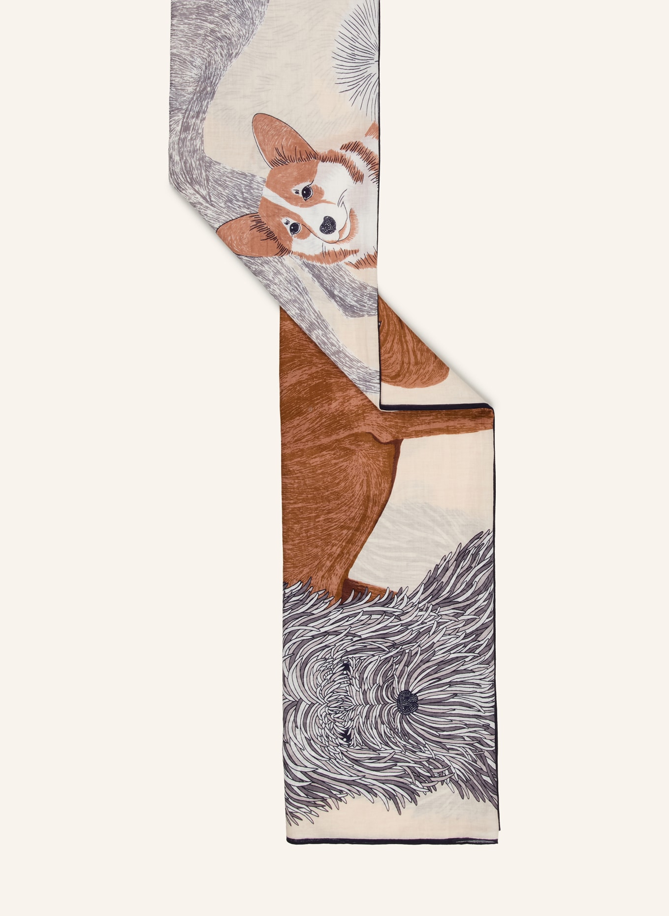 INOUI EDITIONS Tuch: CREME / BRAUN / SCHWARZ