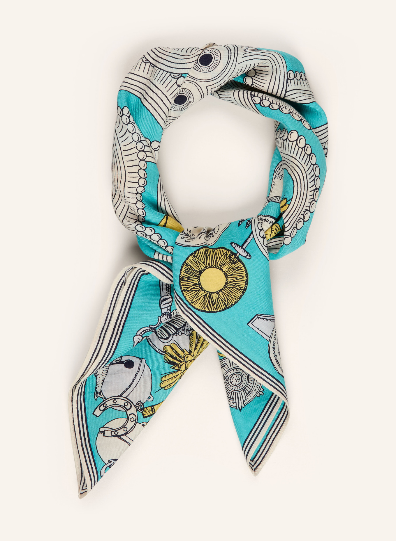 INOUI EDITIONS Tuch PIRANESI: TÜRKIS / CREME / GELB