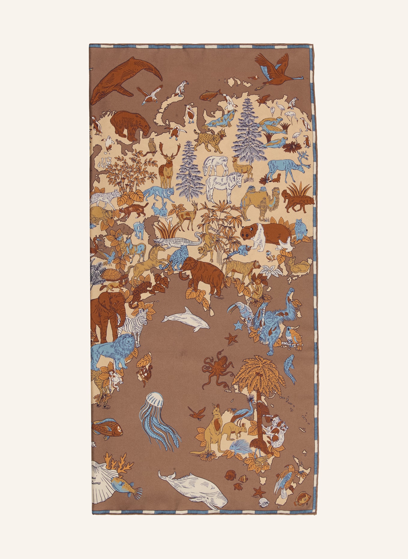 INOUI EDITIONS Seidentuch: HELLBRAUN / BRAUN / HELLBLAU