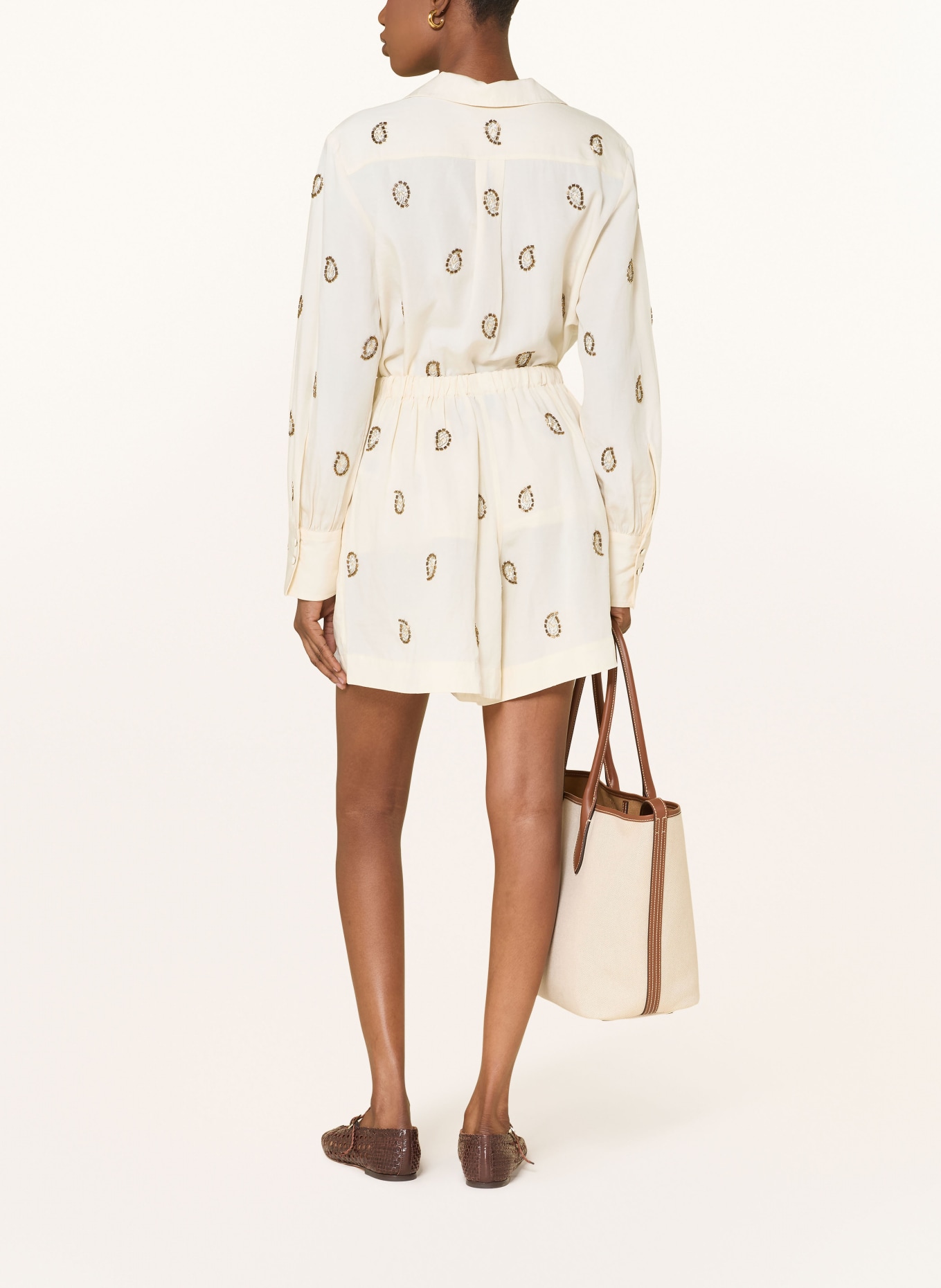 POLO RALPH LAUREN Blouse with decorative pearls: ECRU