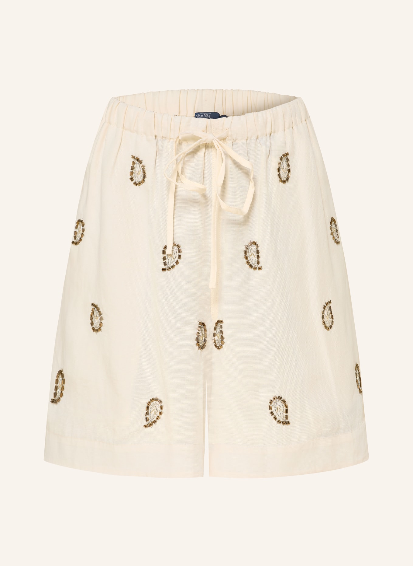 POLO RALPH LAUREN Shorts with gemstones: ECRU