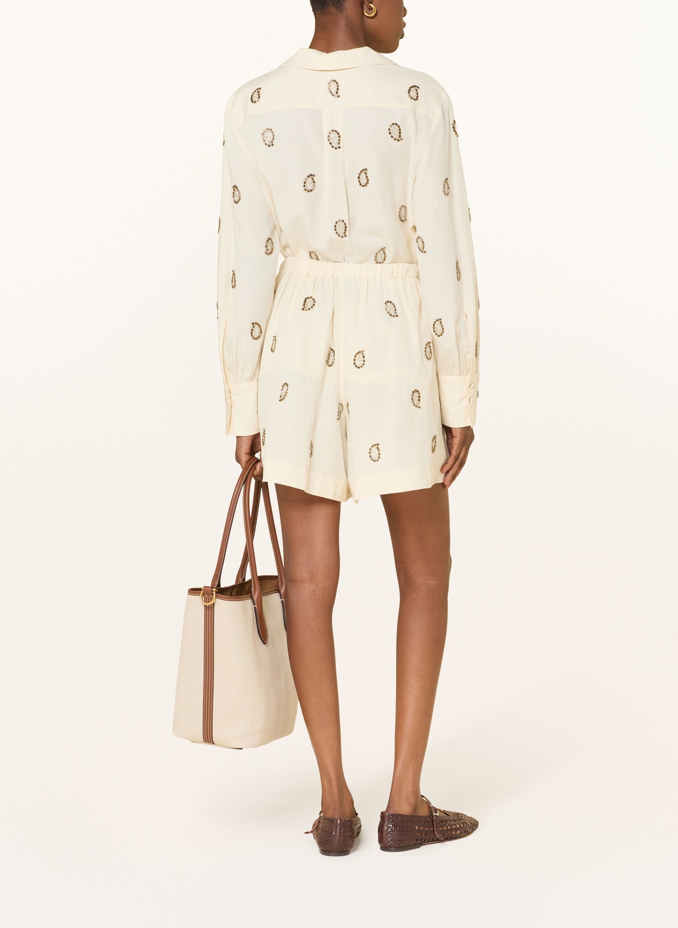 POLO RALPH LAUREN Shorts with gemstones: ECRU