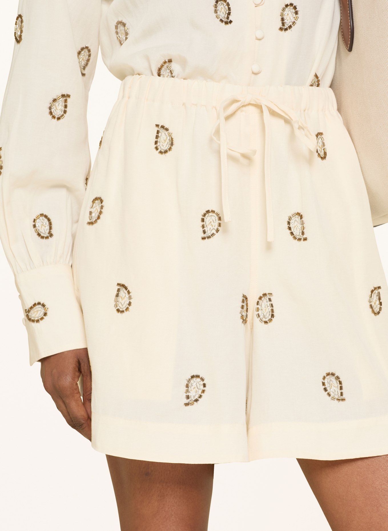 POLO RALPH LAUREN Shorts with gemstones: ECRU