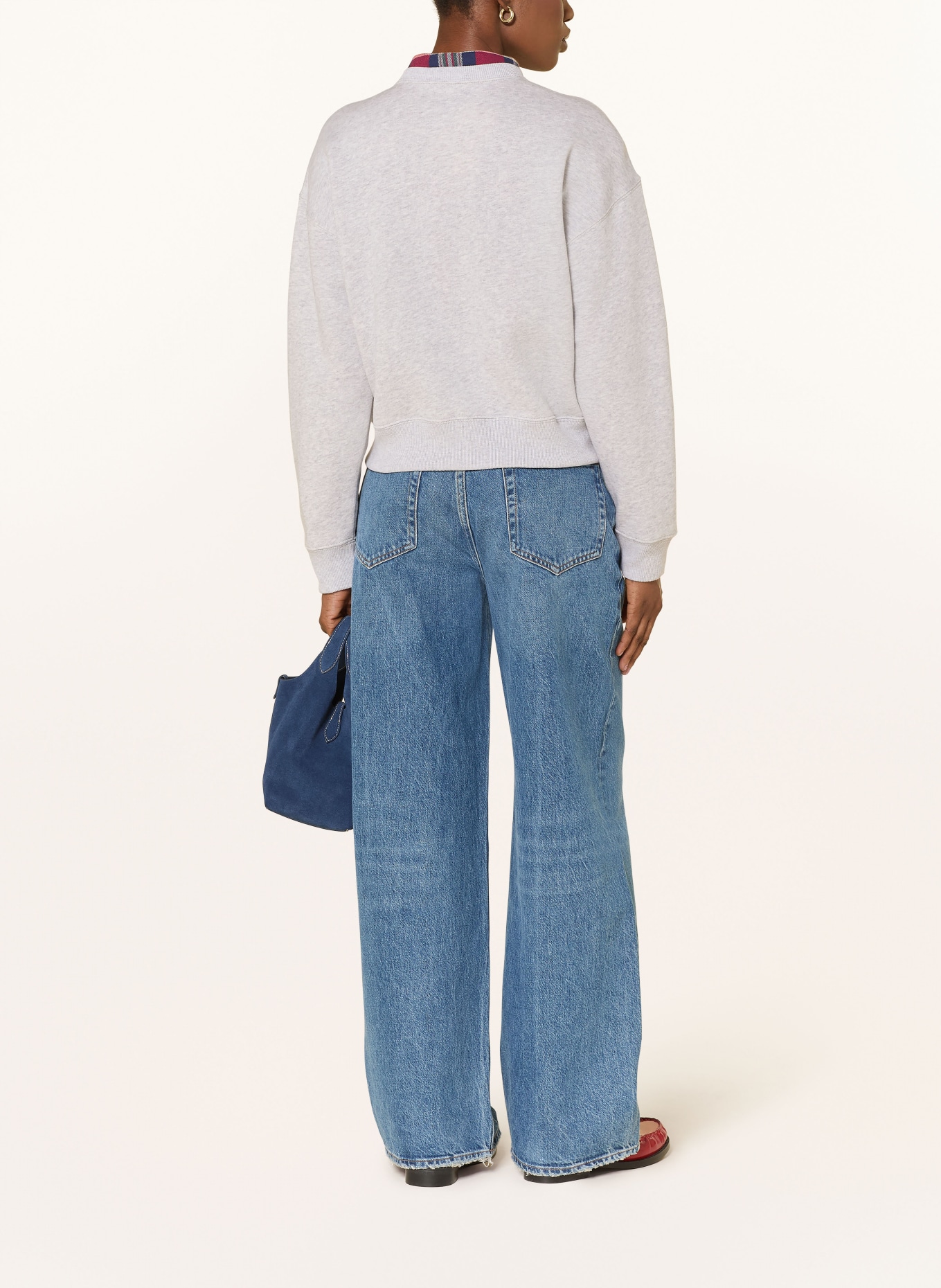 POLO RALPH LAUREN sweat jacket: LIGHT GRAY / RED