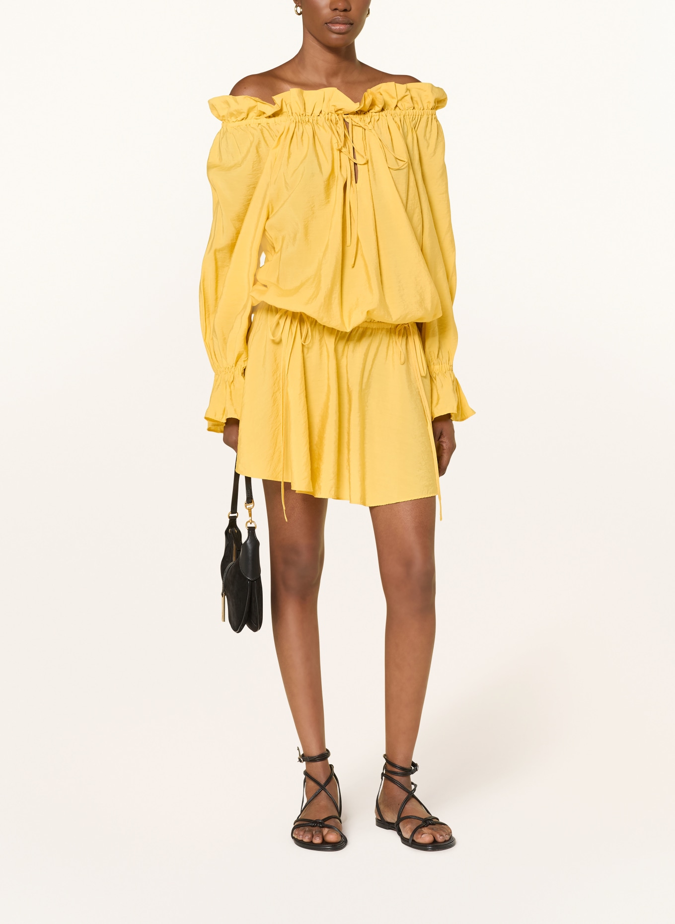 POLO RALPH LAUREN BIANCA off-the-shoulder dress: DARK YELLOW