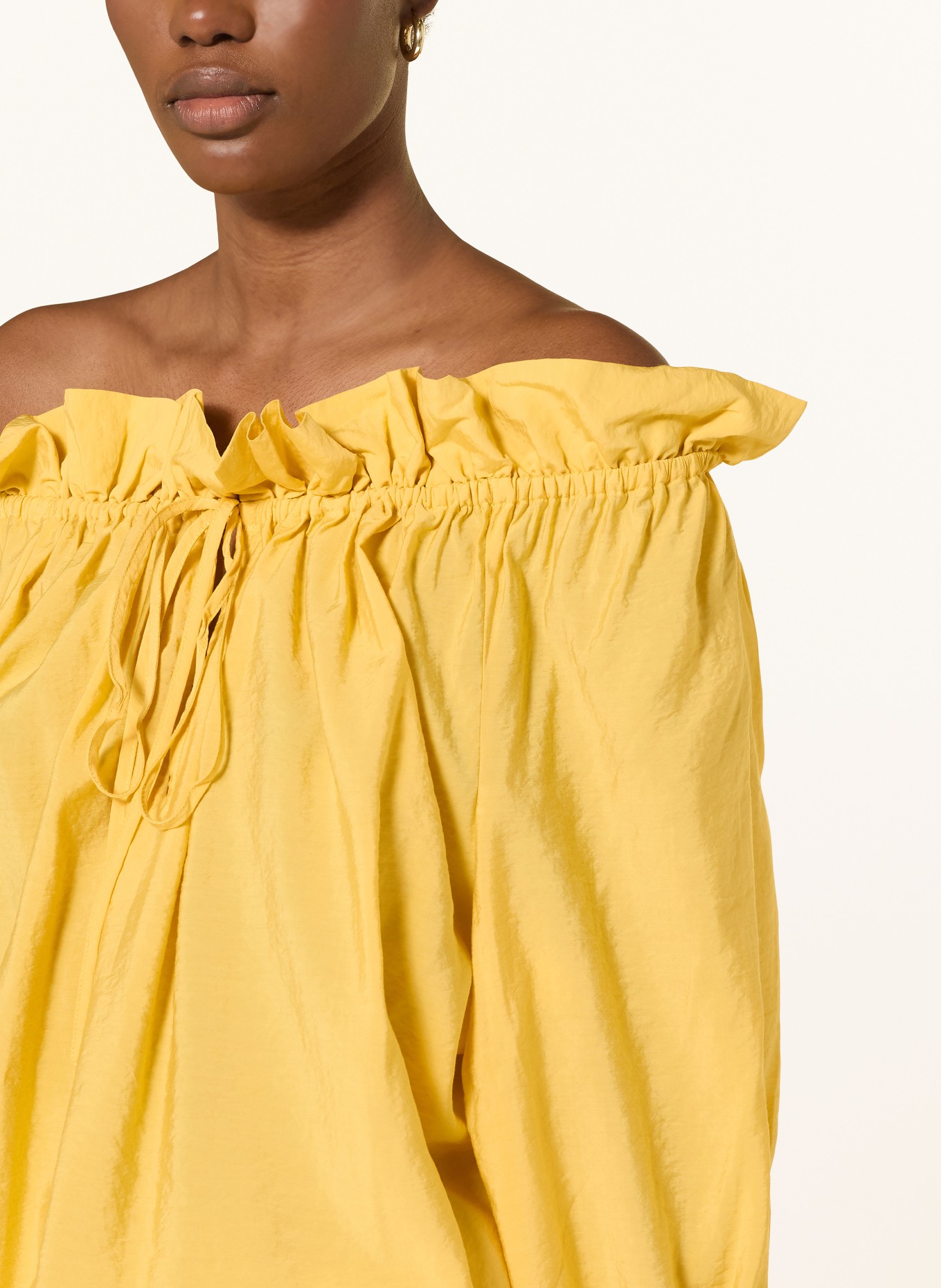 POLO RALPH LAUREN BIANCA off-the-shoulder dress: DARK YELLOW