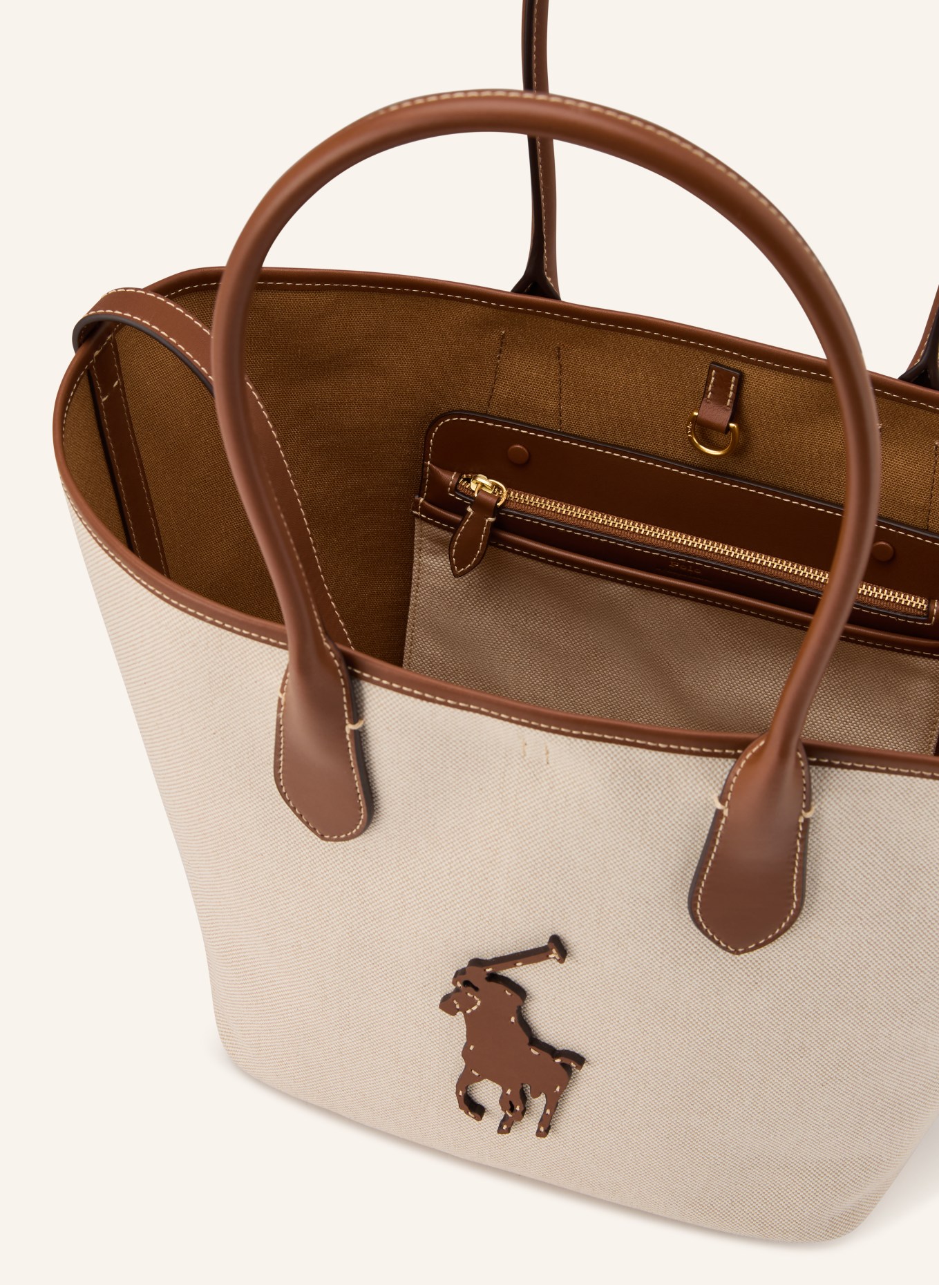 POLO RALPH LAUREN Shopper BELLPORT MEDIUM: LIGHT BROWN / BROWN