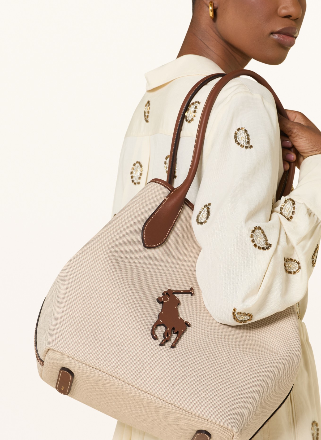 POLO RALPH LAUREN Shopper BELLPORT MEDIUM: HELLBRAUN / BRAUN