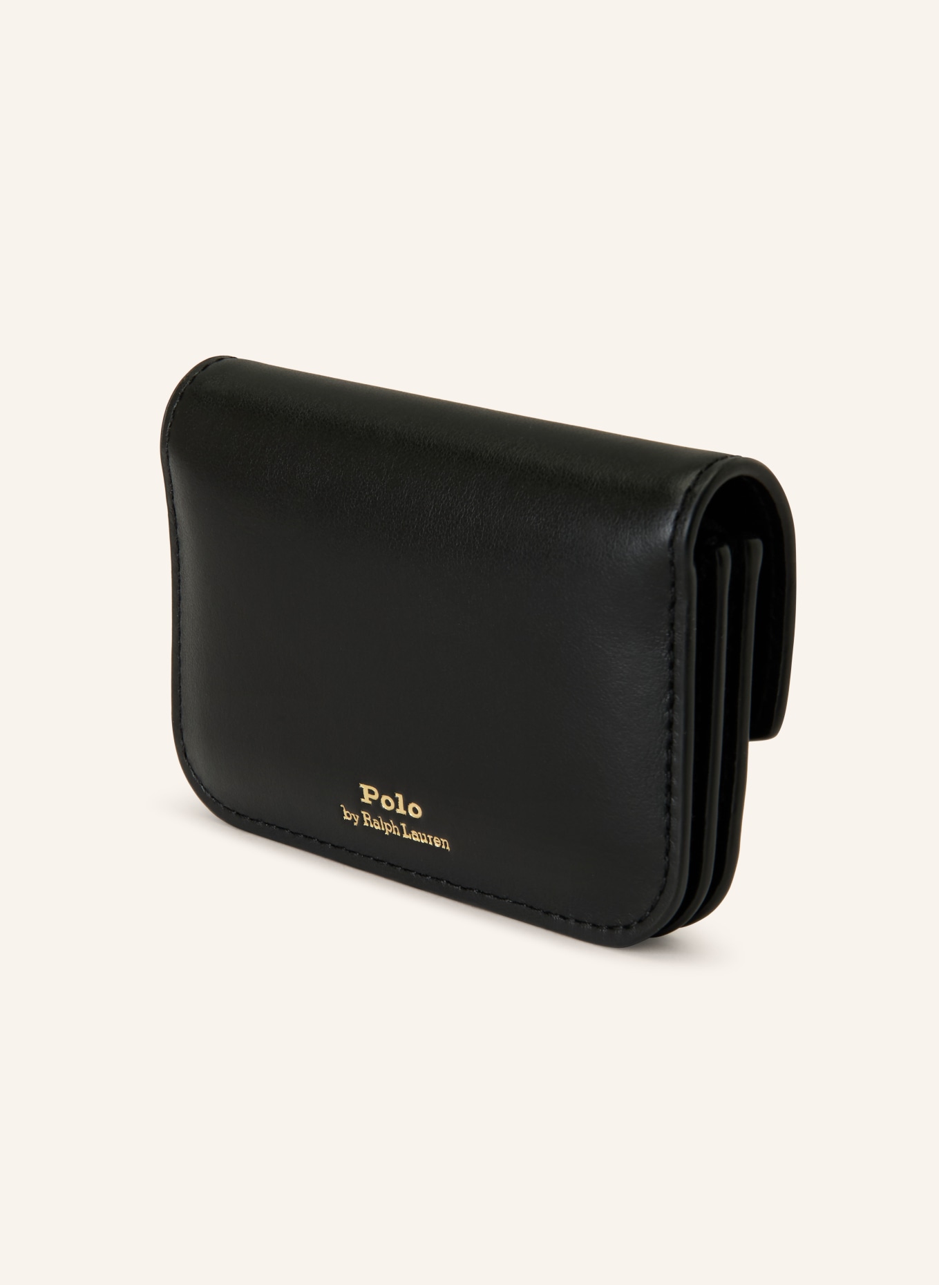 POLO RALPH LAUREN pouzdro na karty: ČERNÁ / ZLATÁ