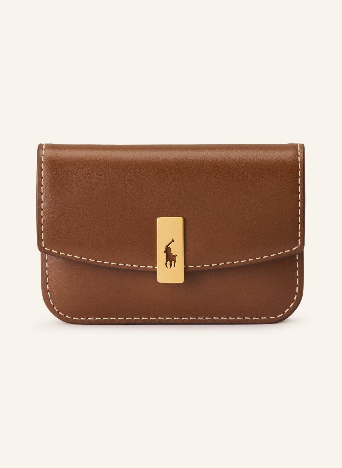 POLO RALPH LAUREN pouzdro na karty: HNĚDÁ