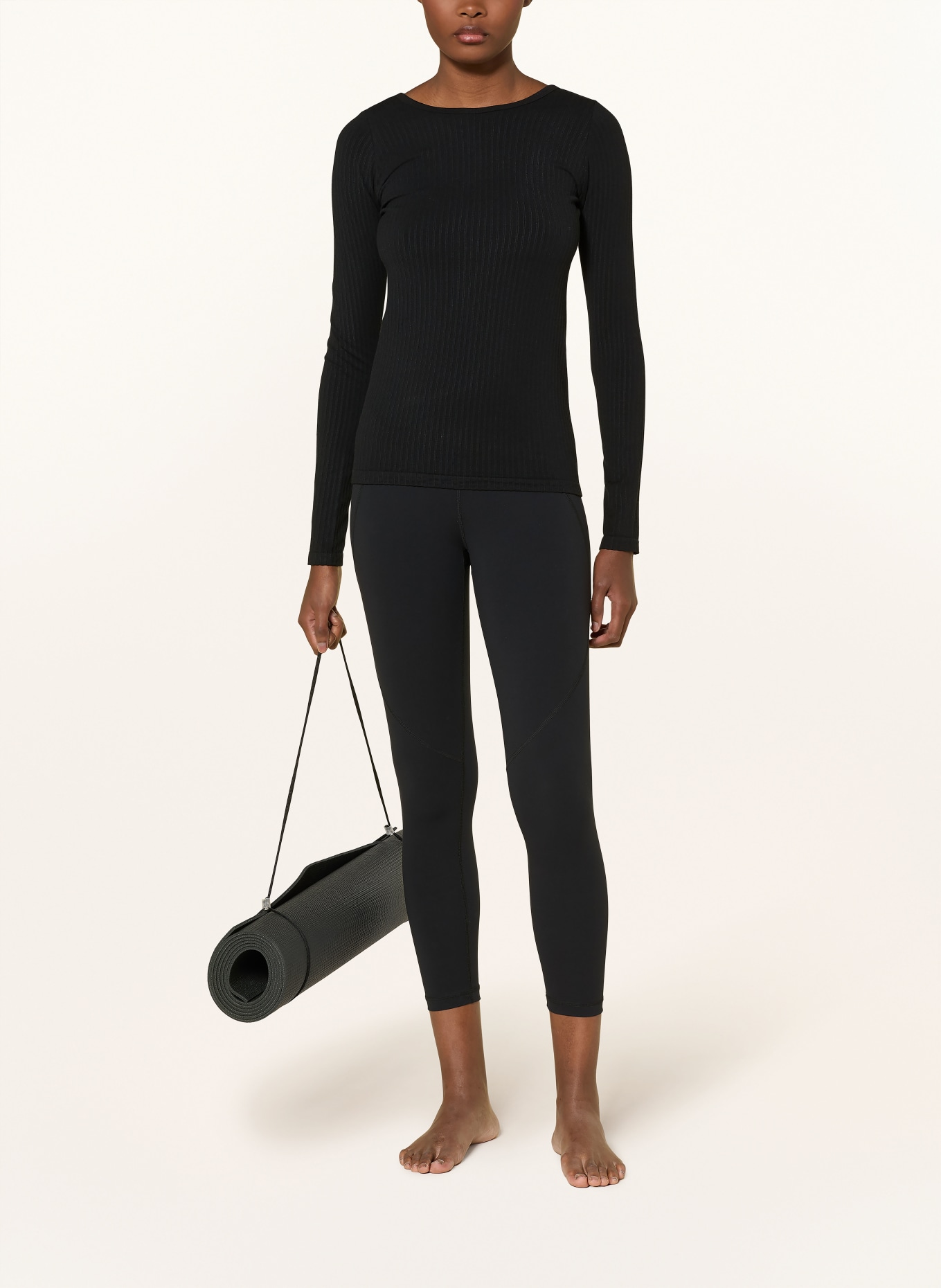 Sweaty Betty MINDFUL long-sleeved shirt: BLACK