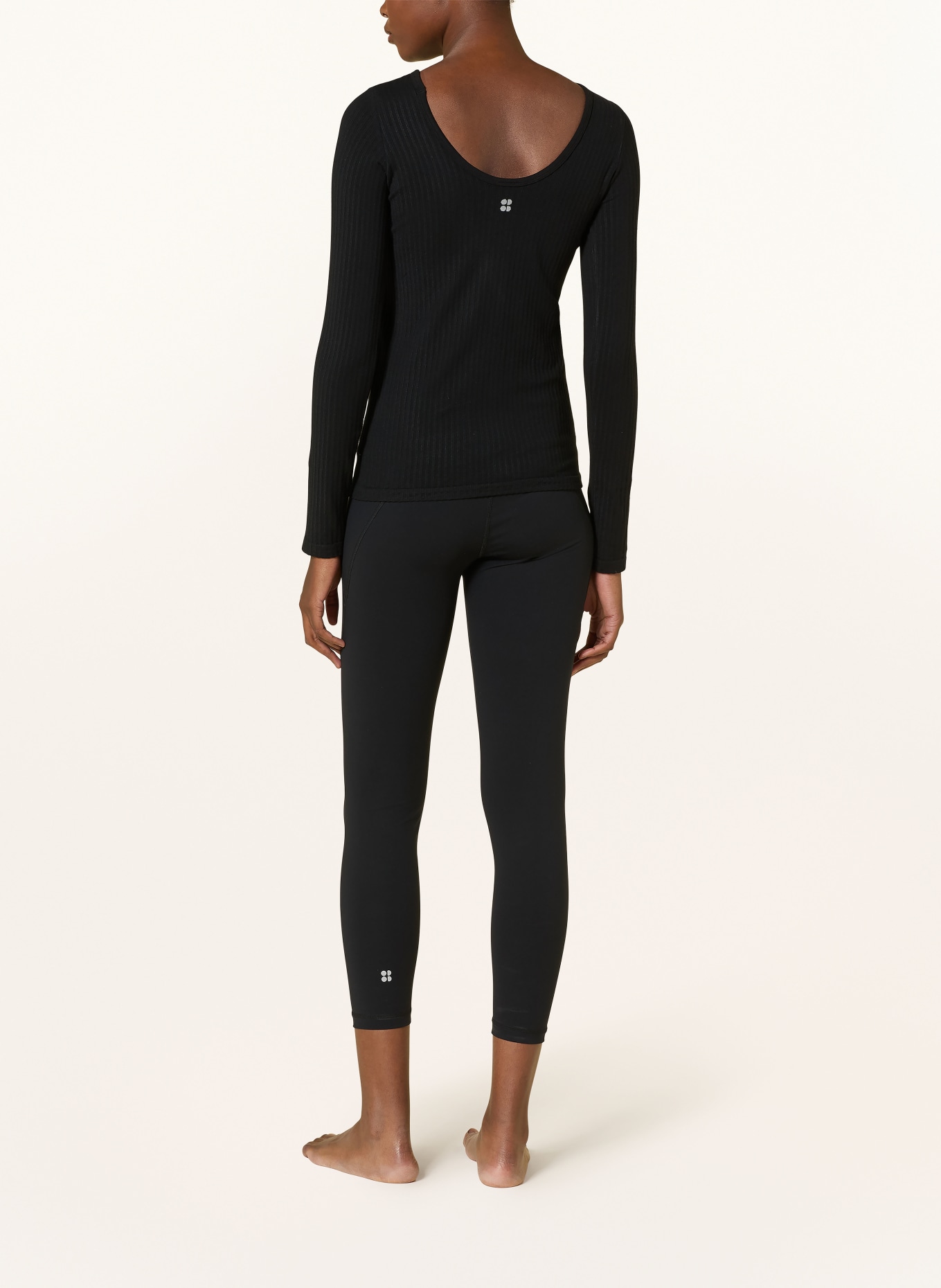 Sweaty Betty MINDFUL long-sleeved shirt: BLACK