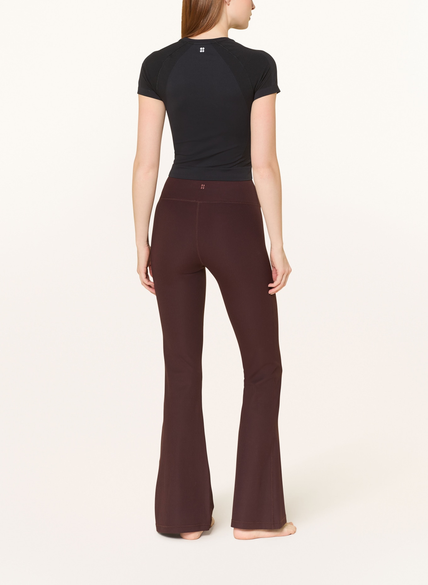 Sweaty Betty Punčocháče GLOW FLEY: TMAVĚ HNĚDÁ