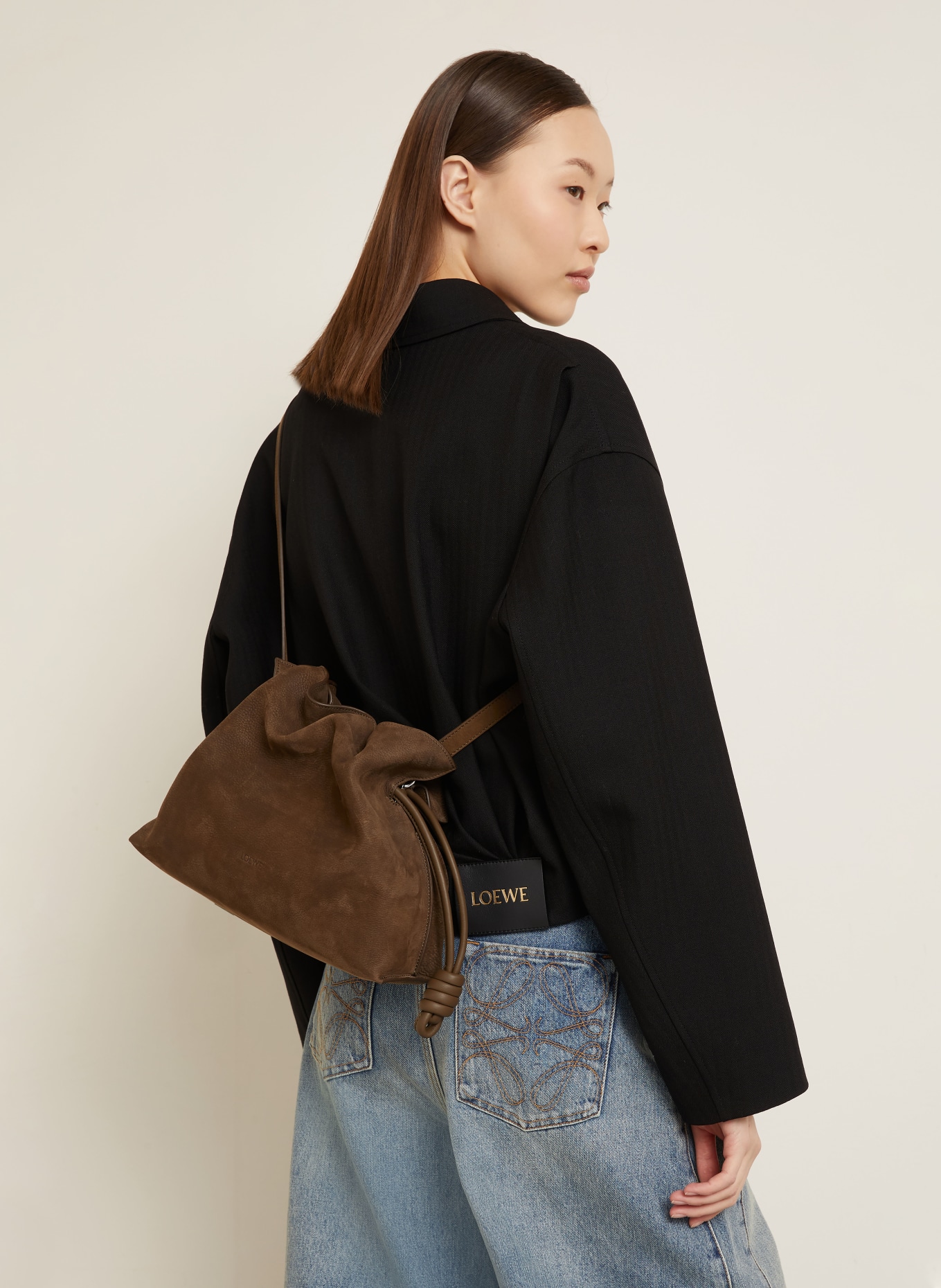 LOEWE Clutch FLAMENCO MEDIUM: CIEMNOBRĄZOWY