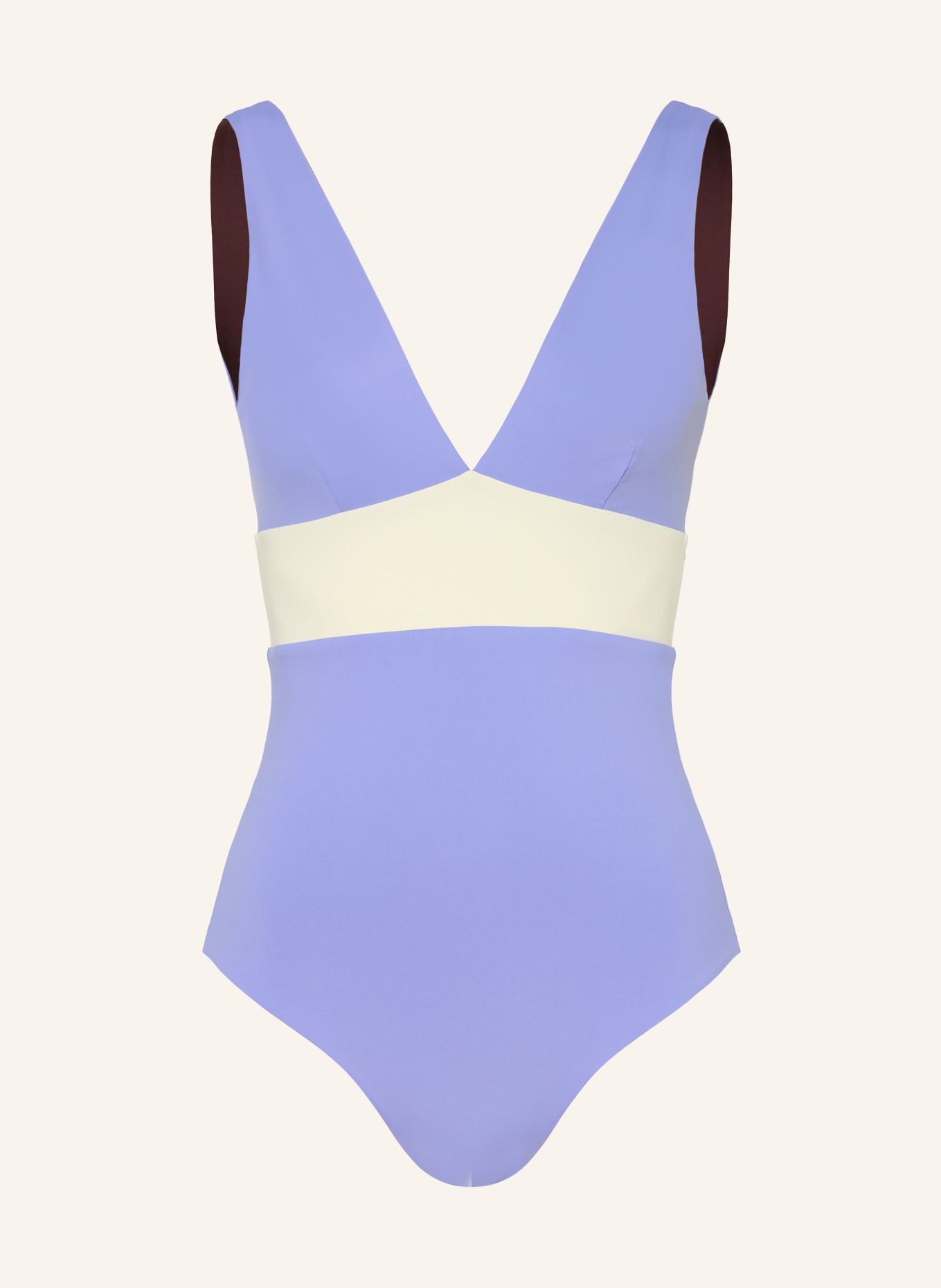 MYMARINI Badeanzug PLUNGESUIT zum Wenden mit UV-Schutz 50+: HELLLILA / BRAUN / CREME