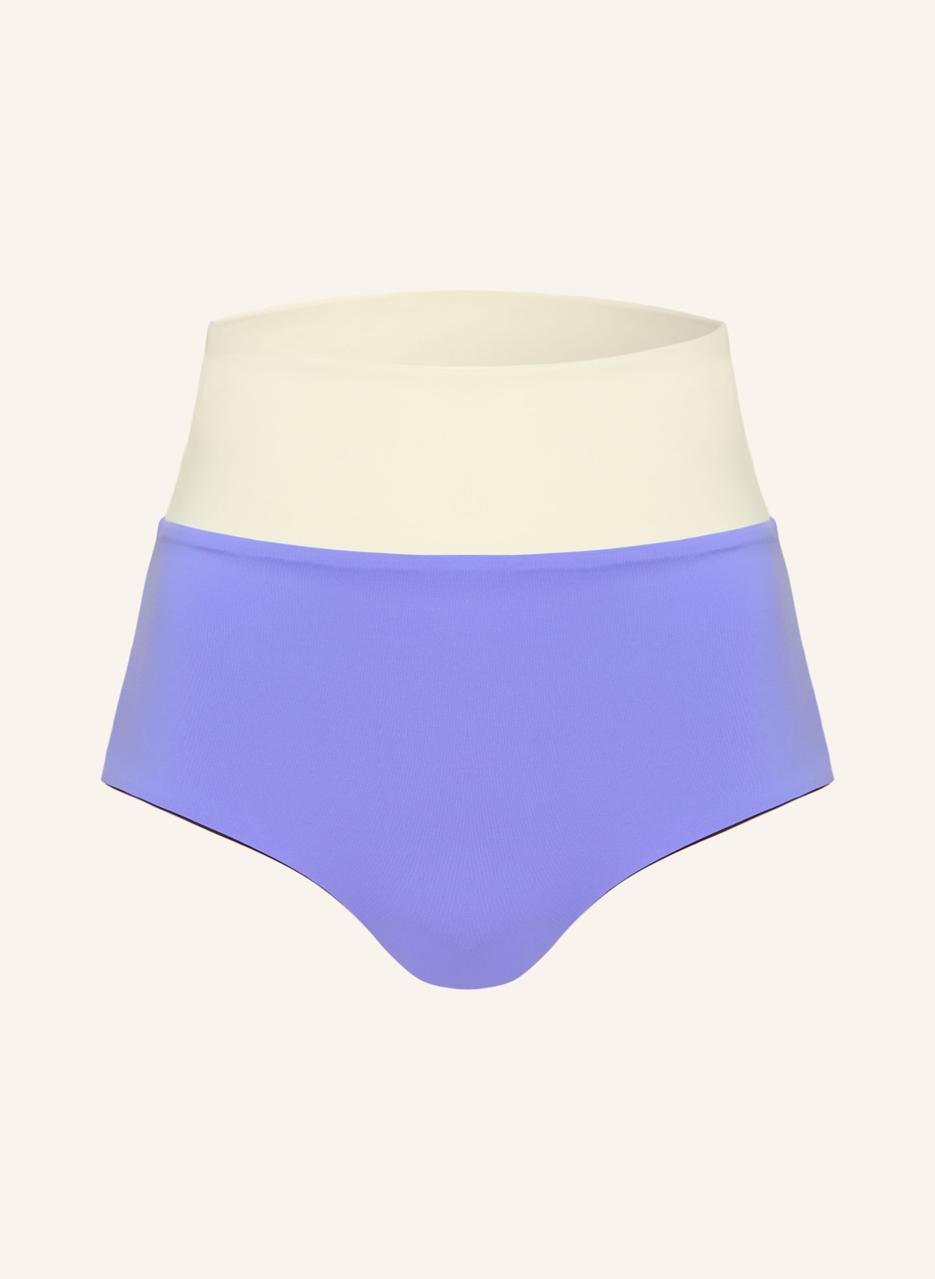 MYMARINI High-Waist-Bikini-Hose SURFSHORTS zum Wenden mit UV-Schutz 50+: HELLLILA / BRAUN