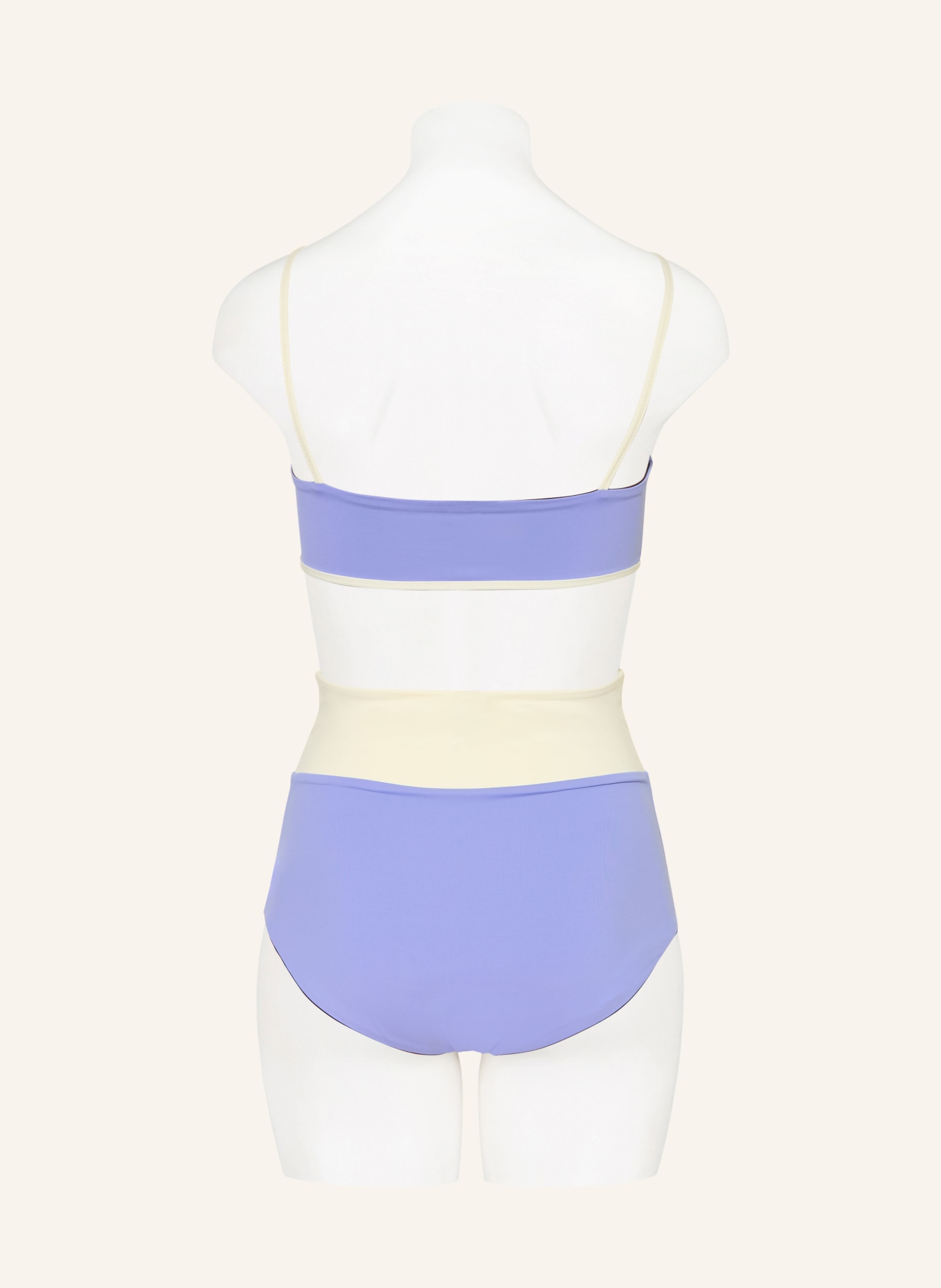 MYMARINI High-Waist-Bikini-Hose SURFSHORTS zum Wenden mit UV-Schutz 50+: HELLLILA / BRAUN