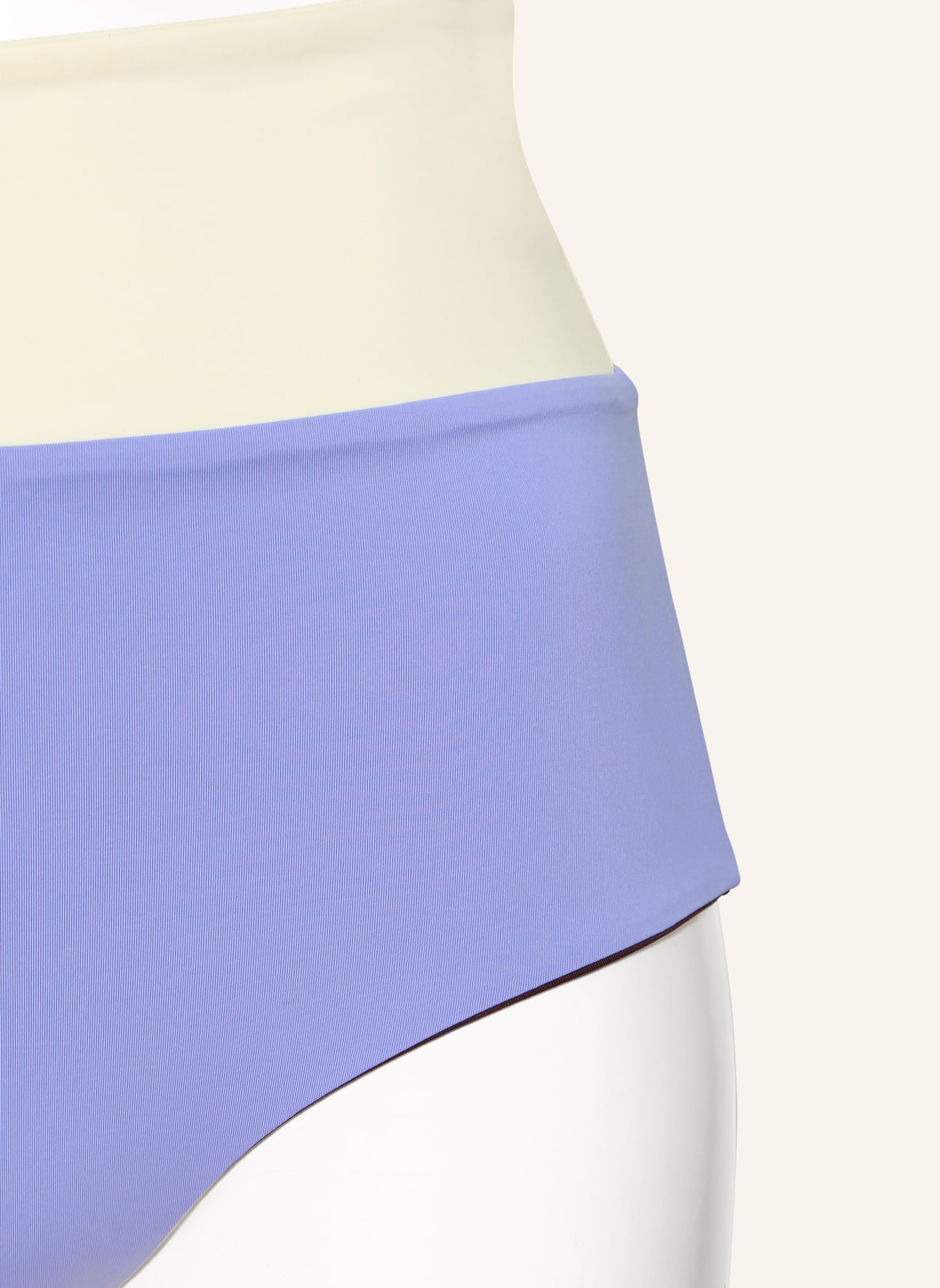 MYMARINI High-Waist-Bikini-Hose SURFSHORTS zum Wenden mit UV-Schutz 50+: HELLLILA / BRAUN