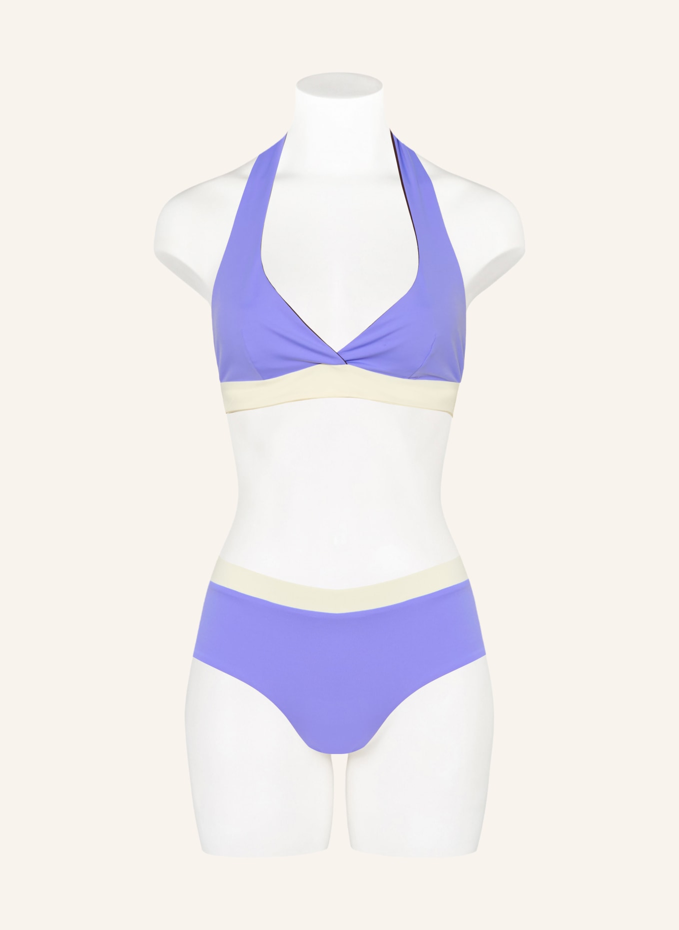 MYMARINI Panty-Bikini-Hose SHORTS zum Wenden mit UV-Schutz 50+: HELLLILA / BRAUN