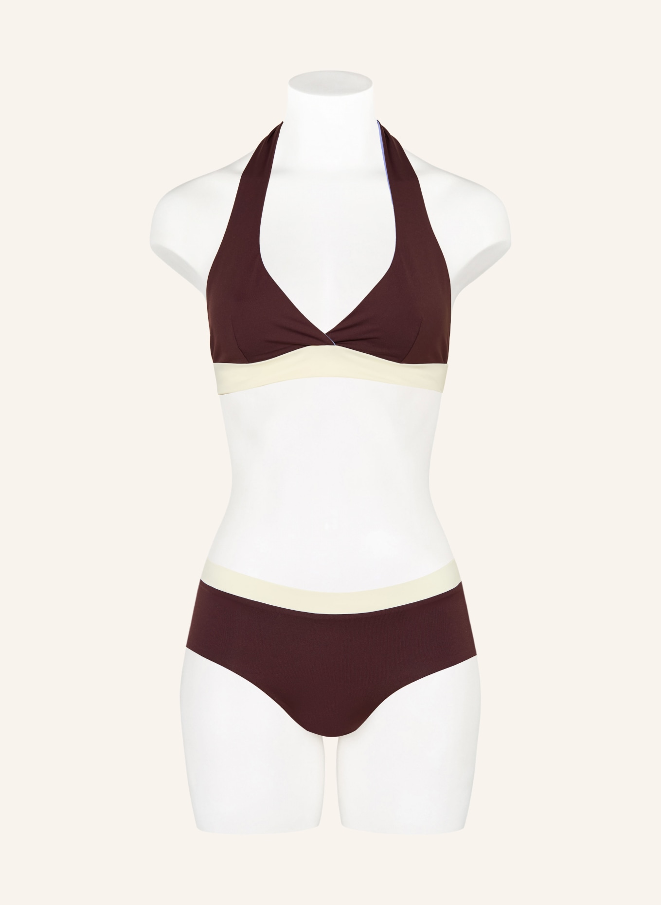 MYMARINI Panty-Bikini-Hose SHORTS zum Wenden mit UV-Schutz 50+: HELLLILA / BRAUN