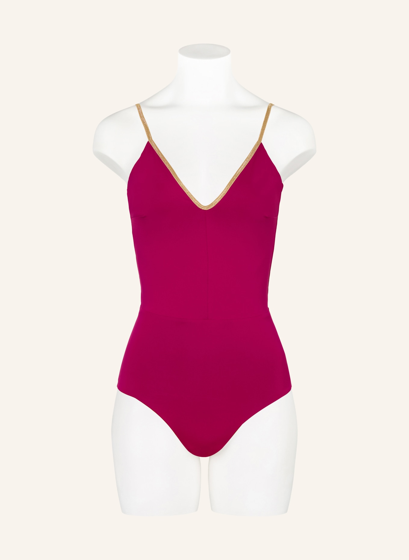 MYMARINI Badeanzug SHINE zum Wenden mit UV-Schutz 50+: FUCHSIA / GOLD / BRAUN