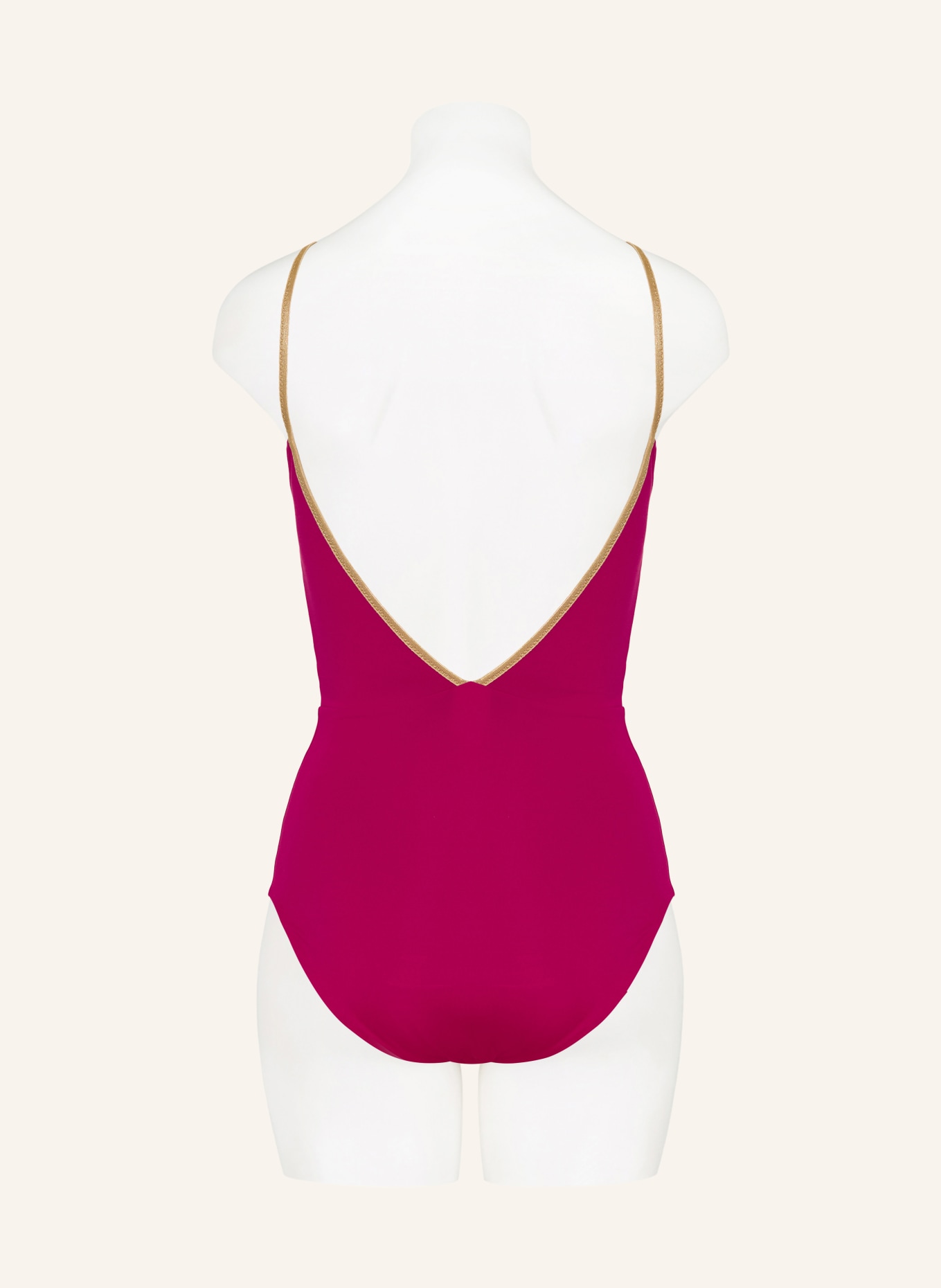 MYMARINI Badeanzug SHINE zum Wenden mit UV-Schutz 50+: FUCHSIA / GOLD / BRAUN