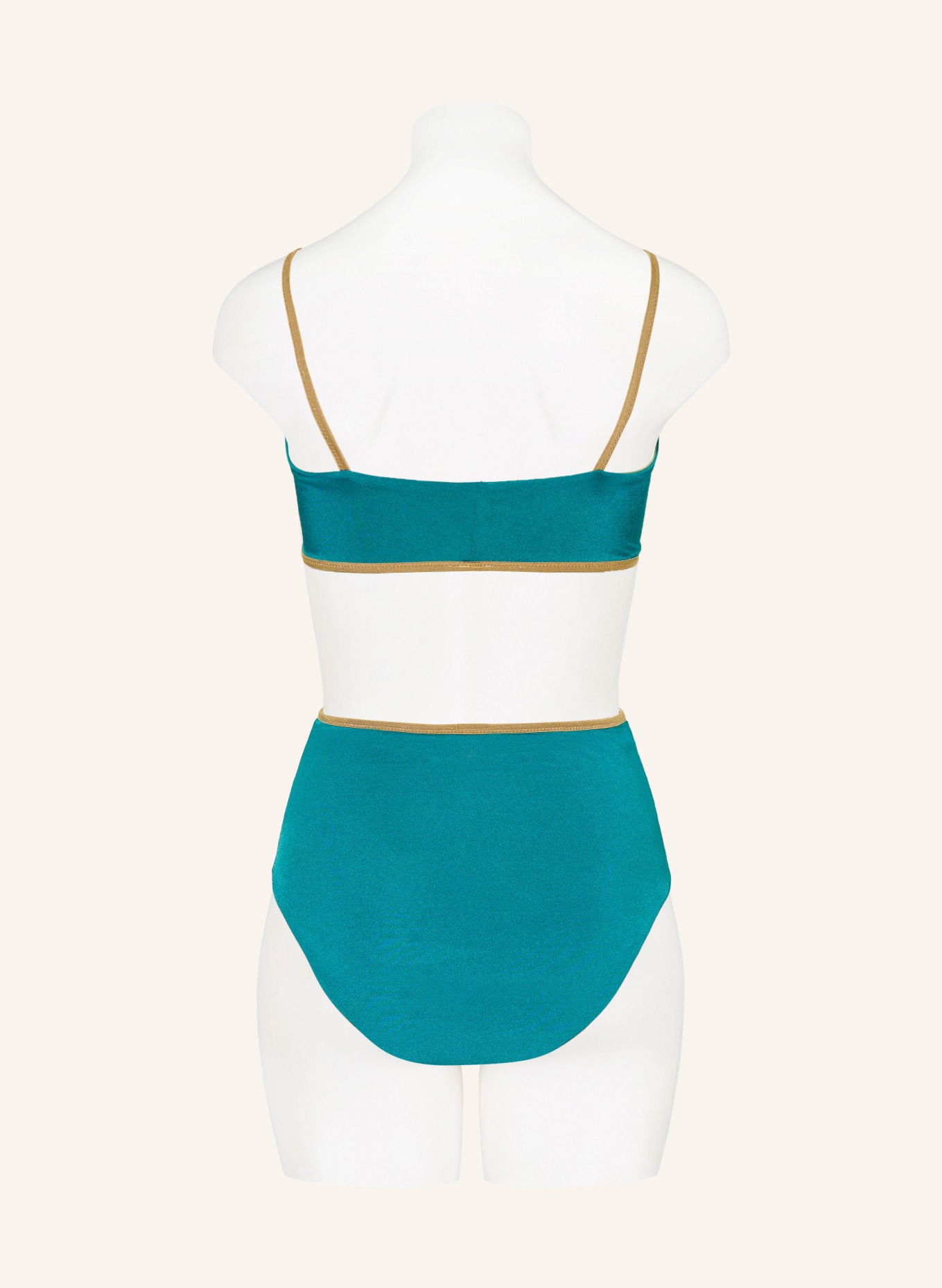 MYMARINI Bralette-Bikini-Top CLASSIC SHINE zum Wenden mit UV-Schutz 50+: TÜRKIS / GOLD / HELLGRÜN