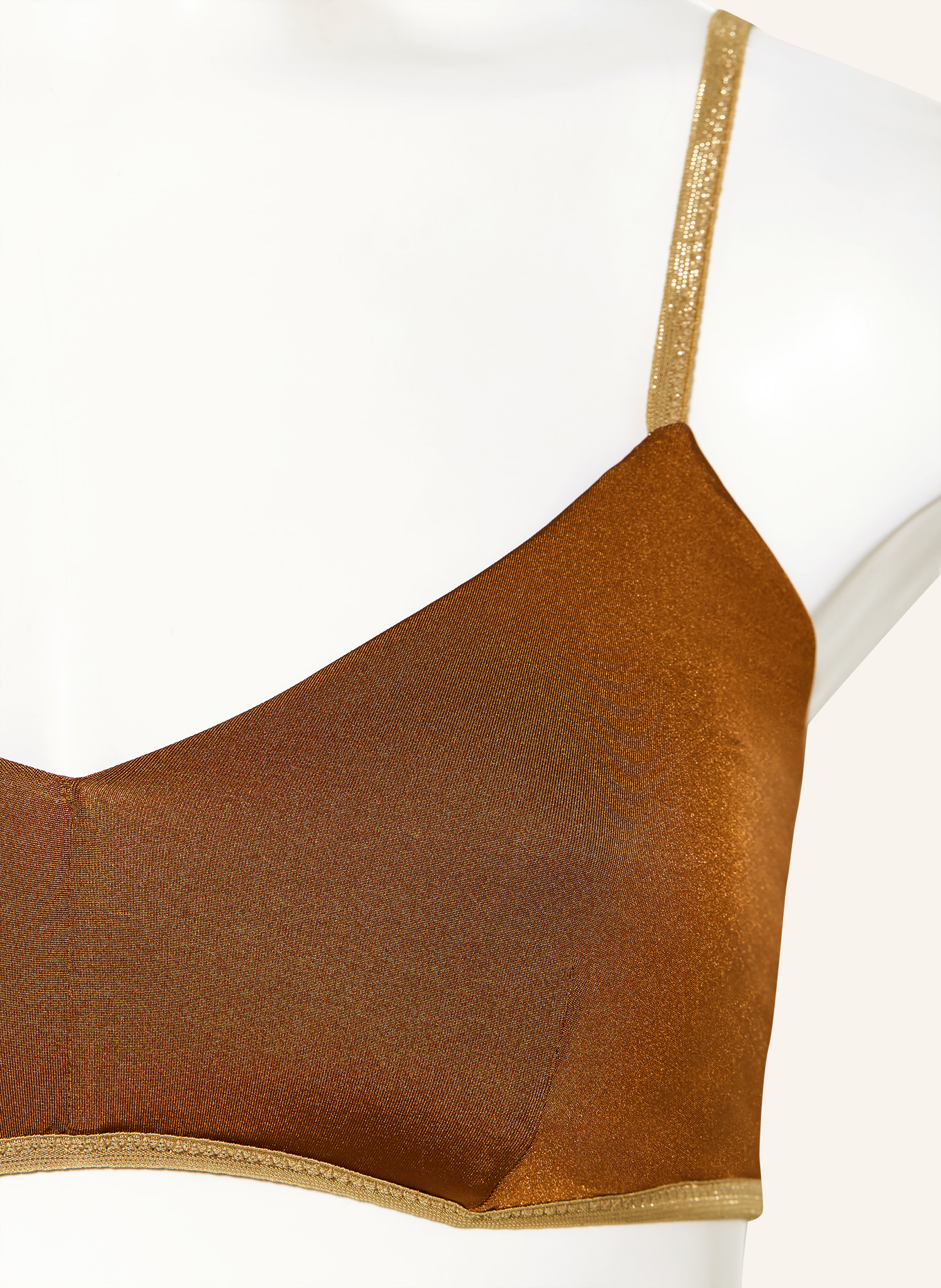 MYMARINI Bralette-Bikini-Top CLASSIC SHINE zum Wenden mit UV-Schutz 50+: BRAUN / GOLD