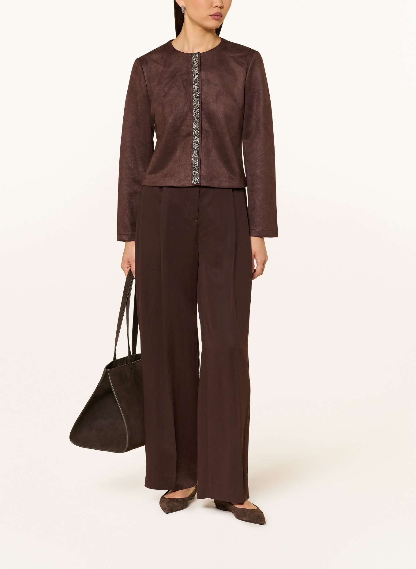 Betty Barclay Kastenjacke mit Schmucksteinen: DUNKELBRAUN