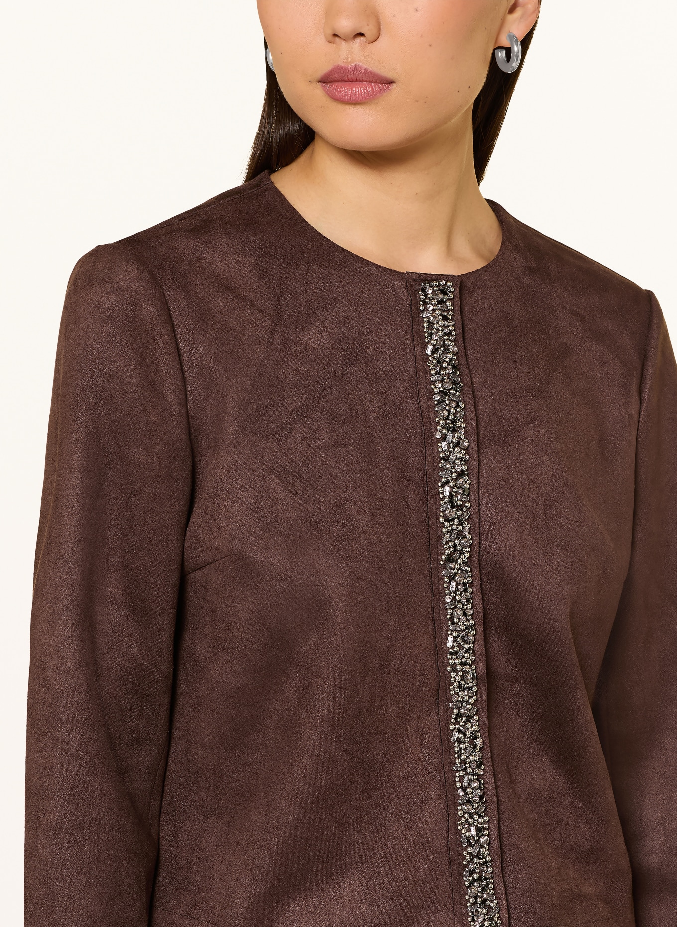 Betty Barclay Kastenjacke mit Schmucksteinen: DUNKELBRAUN