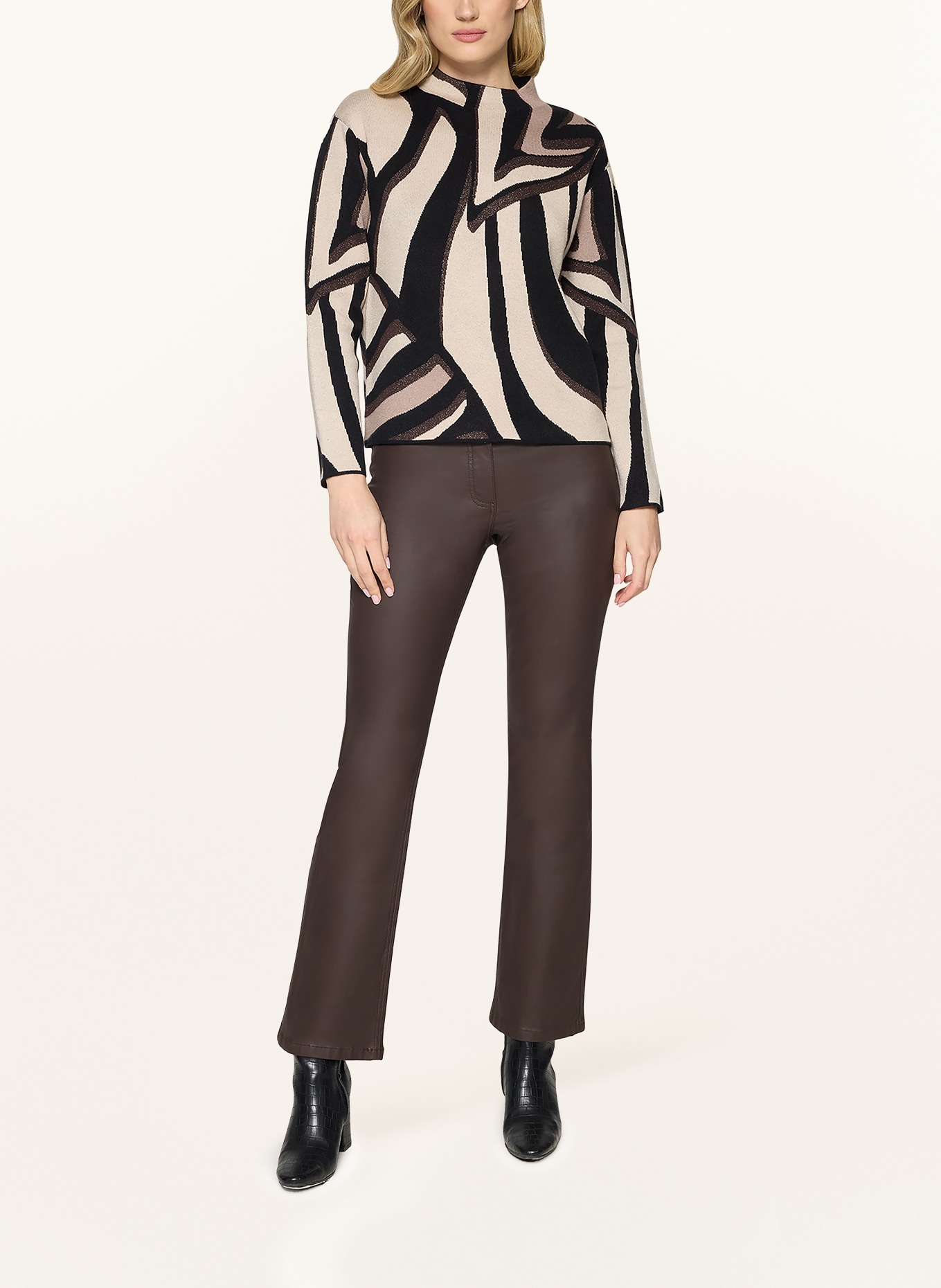 Betty Barclay Pullover mit Glitzergarn: BEIGE / DUNKELBRAUN / SCHWARZ